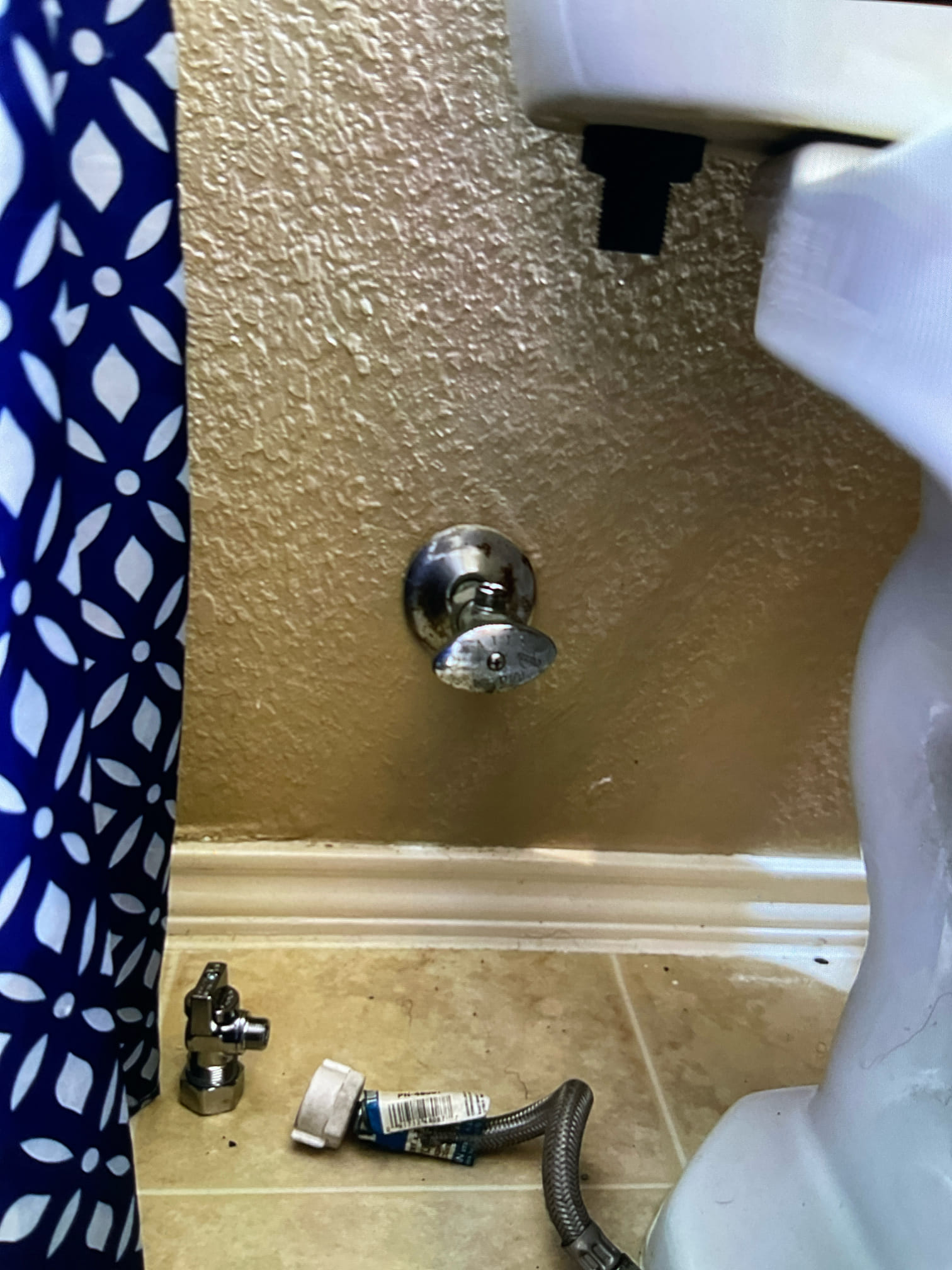 Replace x2 old angle stops in bathrooms and supply lines ( for toilets )
 - upstairs and hall bath 

Tested work no leaks ( checked meter and it is still moving slowly )

Will come back out tomorrow with supervisor to go over more in depth diagnosis 
