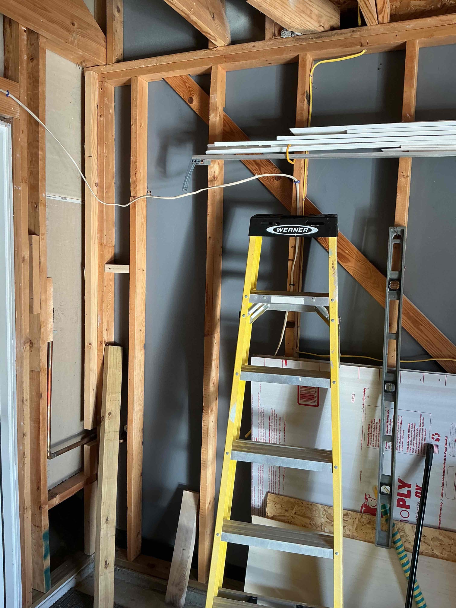 1. Pull j-box up into attic 
2. Refeed panel in attic for bedroom circuit 
3. Install 4 gfci breakers 
4. Install 1 arc fault breaker 
Customer was remodeling his garage and already pre-wired all the outlets that he needed to install. Customer only wanted me to install the breakers in the electrical panel. Explain to customer that he gets a five-year warranty on the breakers but nothing else in the garage.