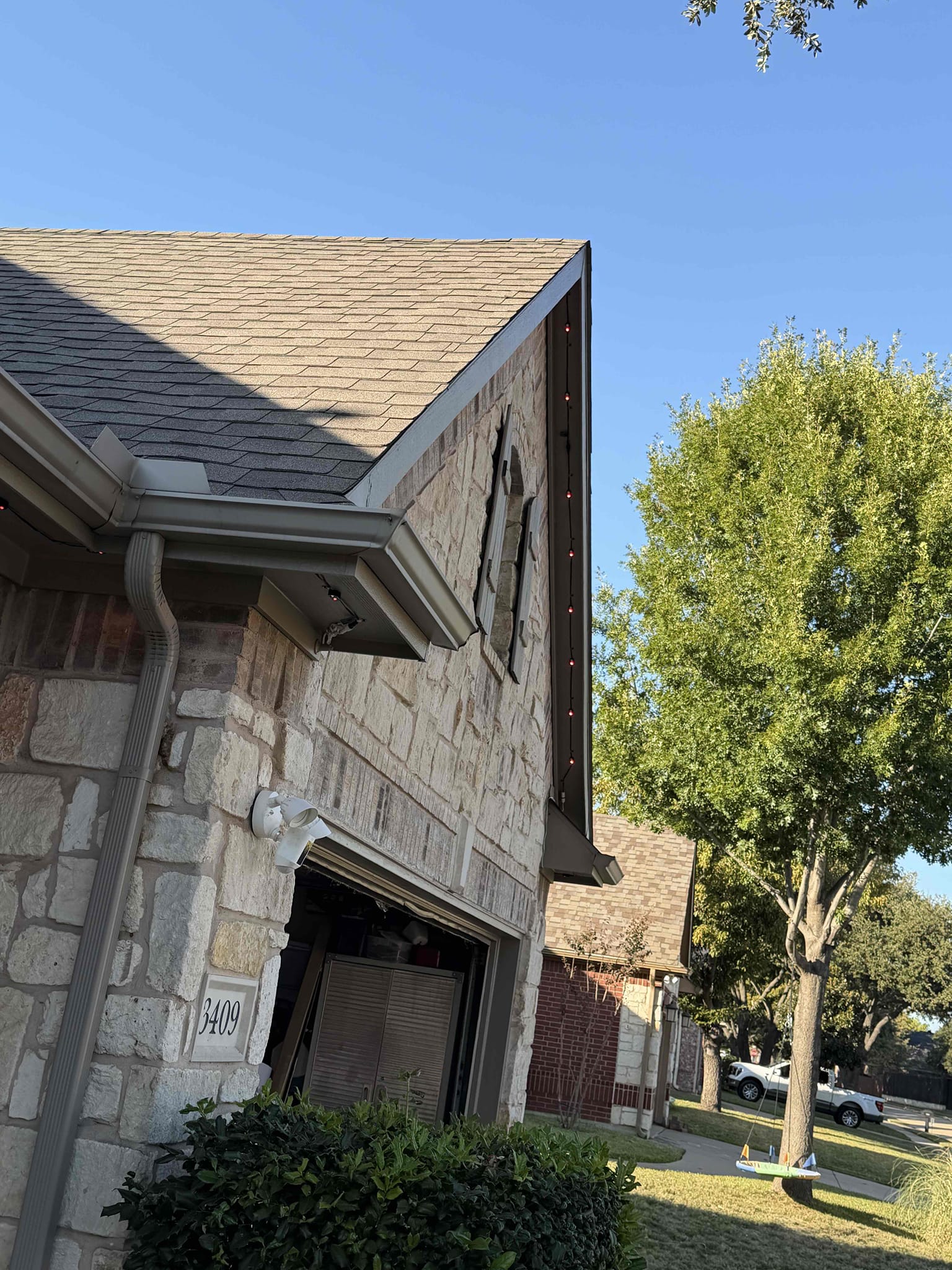 1. Install jellyfish lighting 
2. Install plug for lighting 

Installed jellyfish lighting on outside of home and installed outlet on side of home for power supply. 