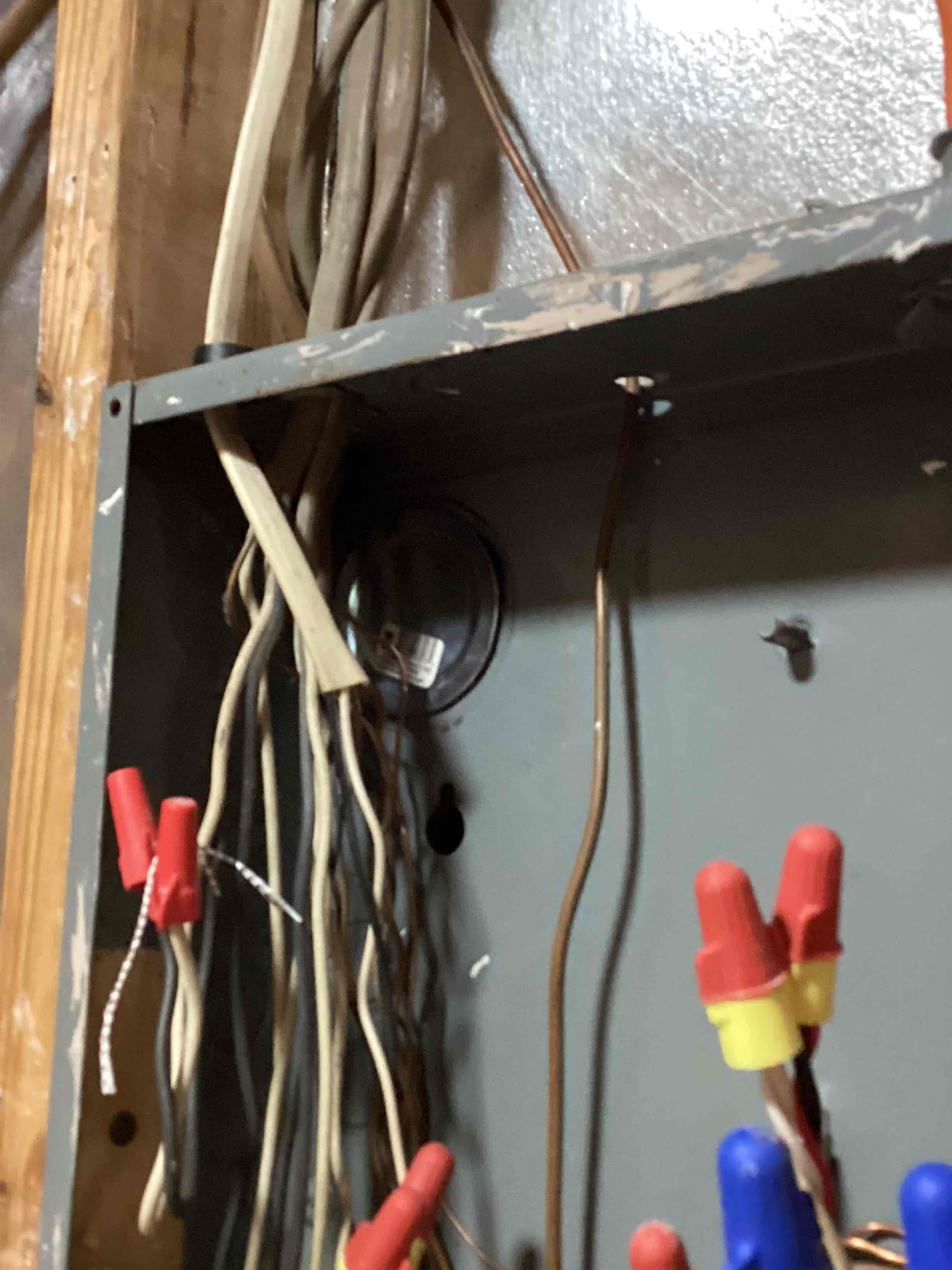 Installed 2 inch KO filler to close wall penetration.