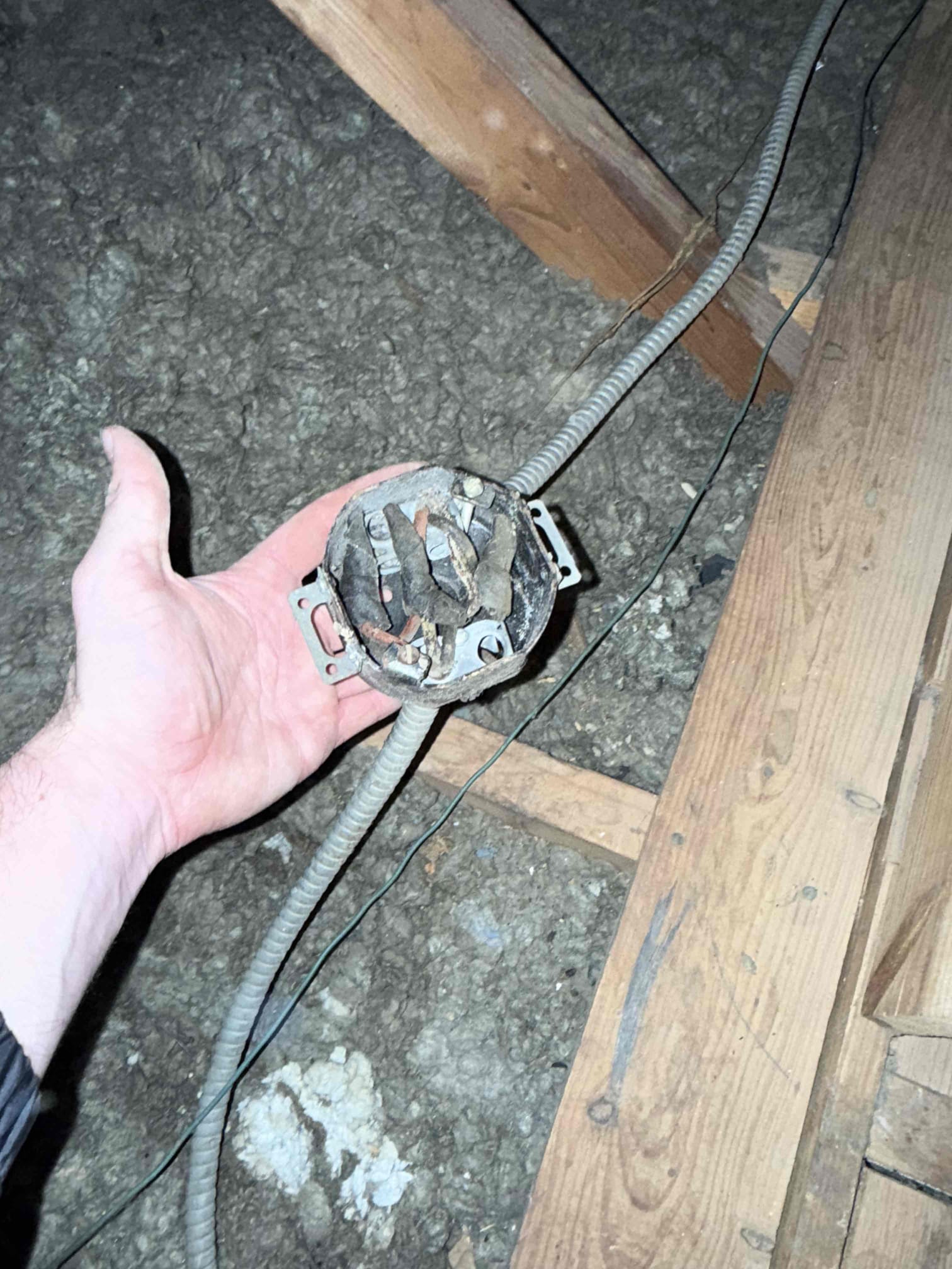 Customer had a tree fall on her powerline and ripped off her meter off of the wall, so did the safety inspection and noticed that she has old BX wire in the walls and there were other concerns and issues that we would have to address to be able to restore power. We are going to return next Wednesday between 10 and one with a manager to figure out best routes to address the situation.