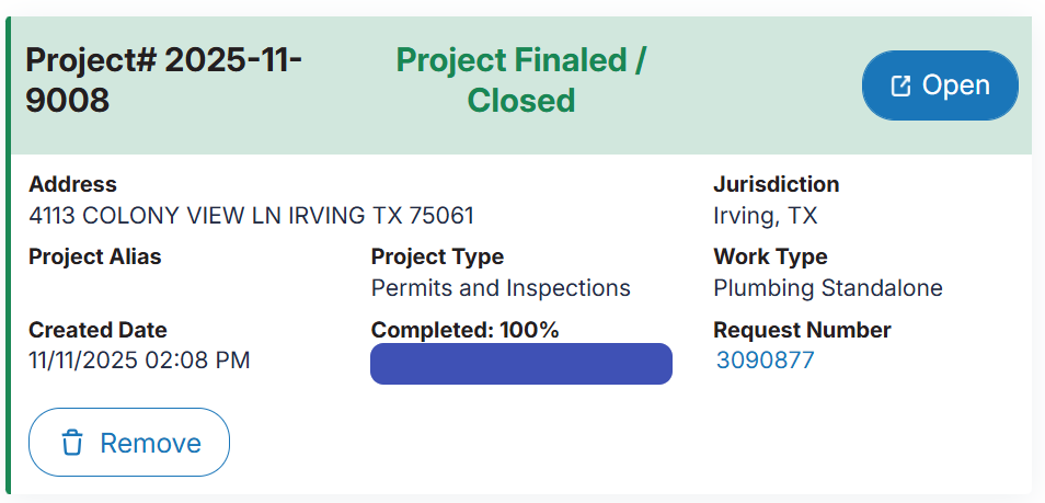 Home owner met inspector onsite and passed the final inspection. Sent copy of city pass report.