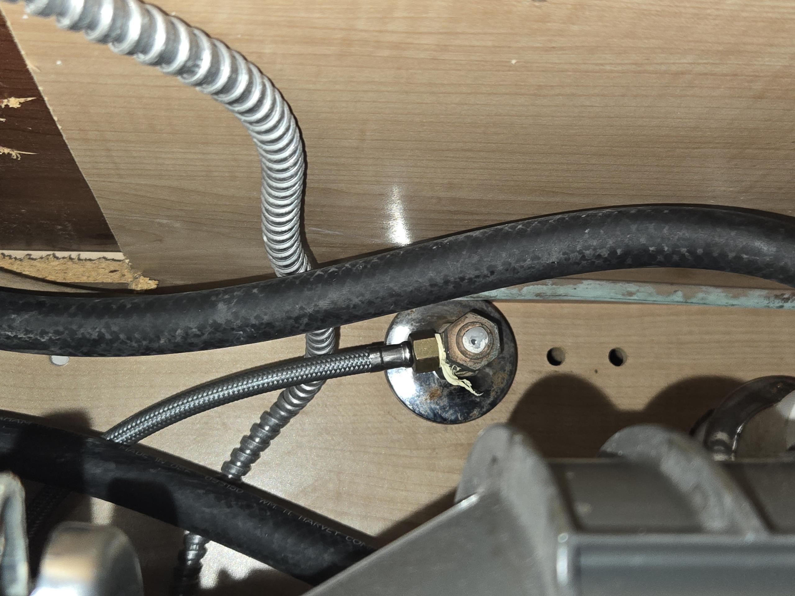 - Replace 3 old corroded multi turn valves under kitchen sink with new 1/4 turn valves. 
-Replace tubular drainage under sink in order to correct active leak. 
-Replace leaking kitchen faucet with new unit. (Owner furnished). 

5 year warranty on parts and labor. 
No warranty on owner furnished materials. 