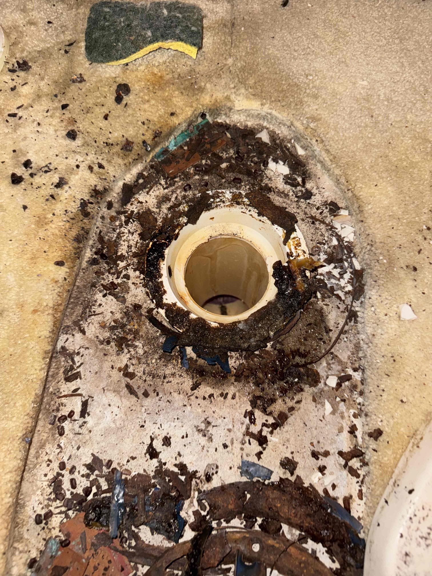 Replace rusted out flange in down stairs hall bath in order to secure toilet properly to sewer system. 

Had to remove brick for access to the hose bib that had a cracked fitting will need a brick mason to come out and replace 2 bricks due to brittle brick. 


5 year warranty on parts and labor. 
Remove and dispose of existing toilets. Install three 2-piece, non-skirted customer supplied toilets. Replace wax seal, closet bolts and water supply lines. Test emergency shutoffs. If flanges need to be repaired then an additional estimate will be presented. Replace hose bib on side of home. 5 year warranty on parts and labor for toptech furnished materials. 