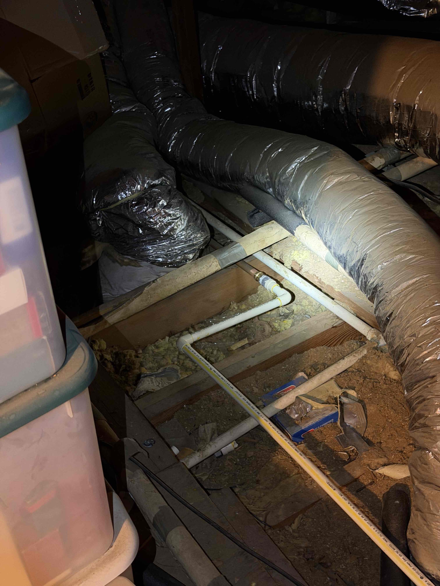 Remove and dispose of existing tank water heater in attic. Install professional grade tank water heater. Replace water shutoff and supply lines. Replace emergency pan and reconnect to existing pan drain. Reconnect to existing exhaust pipe and t&p discharge piping. Install flood protection device. Provide city permit and inspection. Pull and reset wobbly toilet in master bathroom. 

Pulled and re set master bath toilet and ensured no rock or wobble. Applied sealant to base of toilet. Installed 50 gallon gas water heater in attic with flood stop device. 6 year warranty on parts and labor. Paid with card. Job complete. 