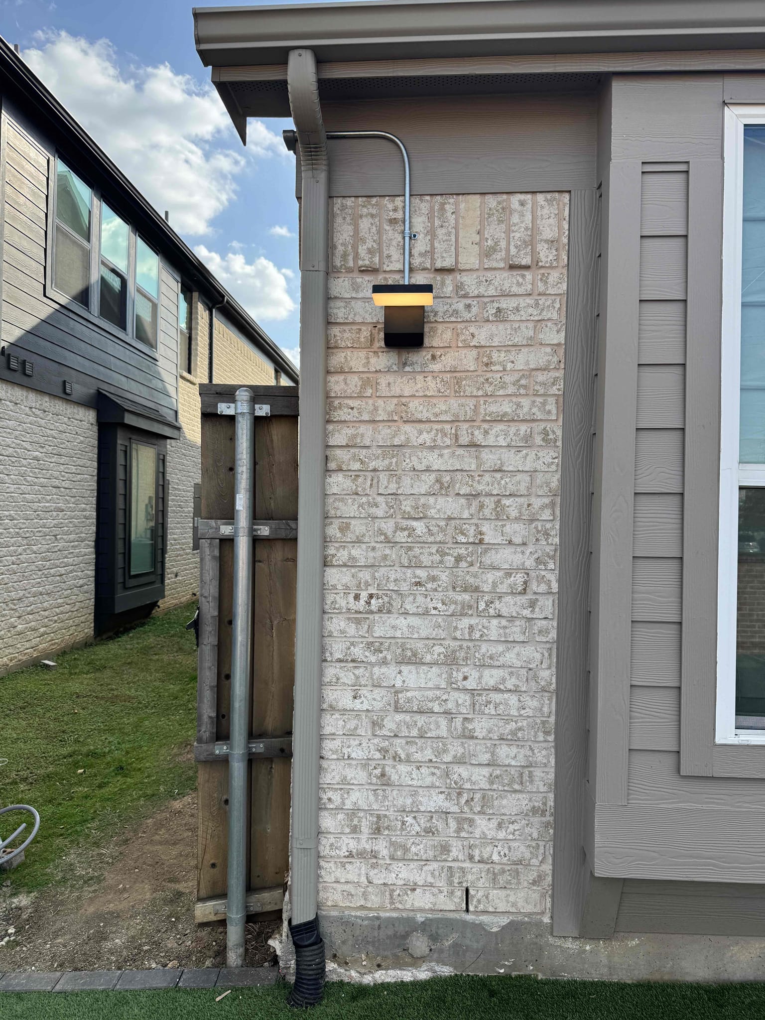 1. Install 2 floodlights on the left and the right of house 
2. Run emt out of plugs and run wire in emt 
3. Install 2 customer supplied floodlight 
4. Install basic landscaping and all supplied by customer x4 lights

*DISCLAMIER- if we put wire under turf and turf starts to pull back we are not responsible for repairing* 


Tuesday 10-11 

Customer leaving at 1:30 

Ran power to both floodlights customer was not aware lights did not have dusk to dawn lights are constantly on right now but ordered gfci/switch device for us to put in. Customer did not order bulbs for landscape lighting left her with what bulbs to order for lights confirmed 12v at fixture to make sure we were getting proper voltage. Customer is 100% happy and satisfied with today’s service. Left paperwork for fixtures with home owners mom.