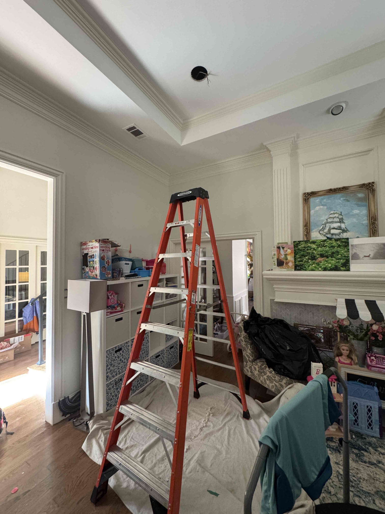 Checking breakers in panel and possibly replace, customer had tripped breaker controlling the outdoor lights and the entryway lights. Disconnected the uplights and reset breaker and everything held and explain to customer that the up lights were bad and shortening out and the PVC conduit underground. Also found another wire inside panel that was back, feeding onto a breaker and disconnected and put a wire nut on it and taped it up to make it safe. Returning next week.
1. Change all breakers in panel (5 year warranty) 
2. Install 4 can trims and bypass thermal coupling 
3. Install/ replace 5 uplights and disconnect pvc (customer supplied) 
4. Minor troubleshoot today for free

Minimum 5 year warranty 

11-19-25 at 8am 

When pulling can lights down found lights didn’t have a housing and hole was to big to fit 6 inch canless trim. Removed all 4 existing brackets from attic and cut out/installed 8 inch canless trim. Uplights customer order did not come with round bracket made sure it was 