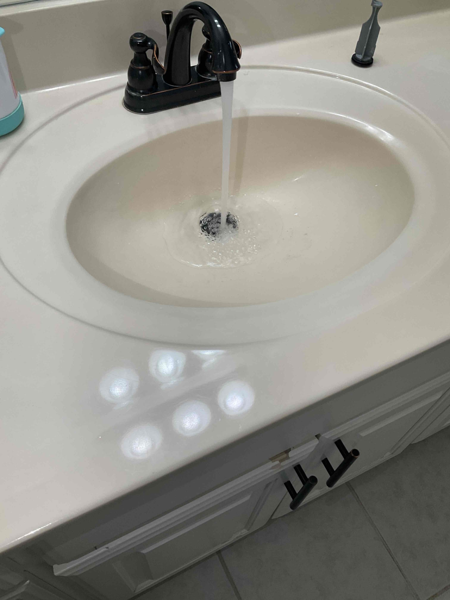 - attempt to pop clog on upstairs bathroom lavatory ( near stairs ) due to very slow drainage currently.

Was able to successfully restore flow and tested multiple times.

Daughter had to leave so I showed the mom the sink flow and under the sink

Cleaned up tools and trash

No warranty on drain cable