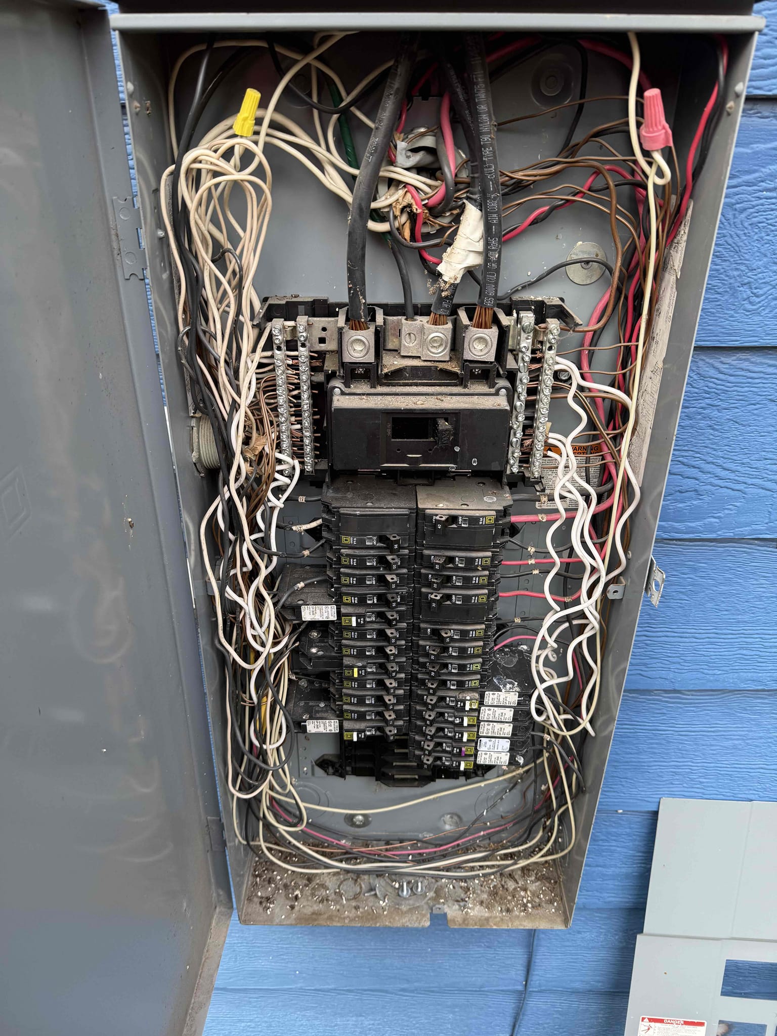 Customer had half of circuit in the living room that was not working. Customer said that the breaker was tripped the night before and he went out and reset it and only the son’s bedroom cut on. Not to circuit was a two wire system and explain the hazard with having a two bar system with no ground. Could not find the issue in the house, so went into the crawlspace where all the wires seem to come up at and found an open splice that had a broken connection on the hot wire. Had to install a junction box and put wires and redo connections. Five year warranty only on the junction box and gave options to fix the cloth wire and explain why it is such a big concern and also explained overloading the circuit.
