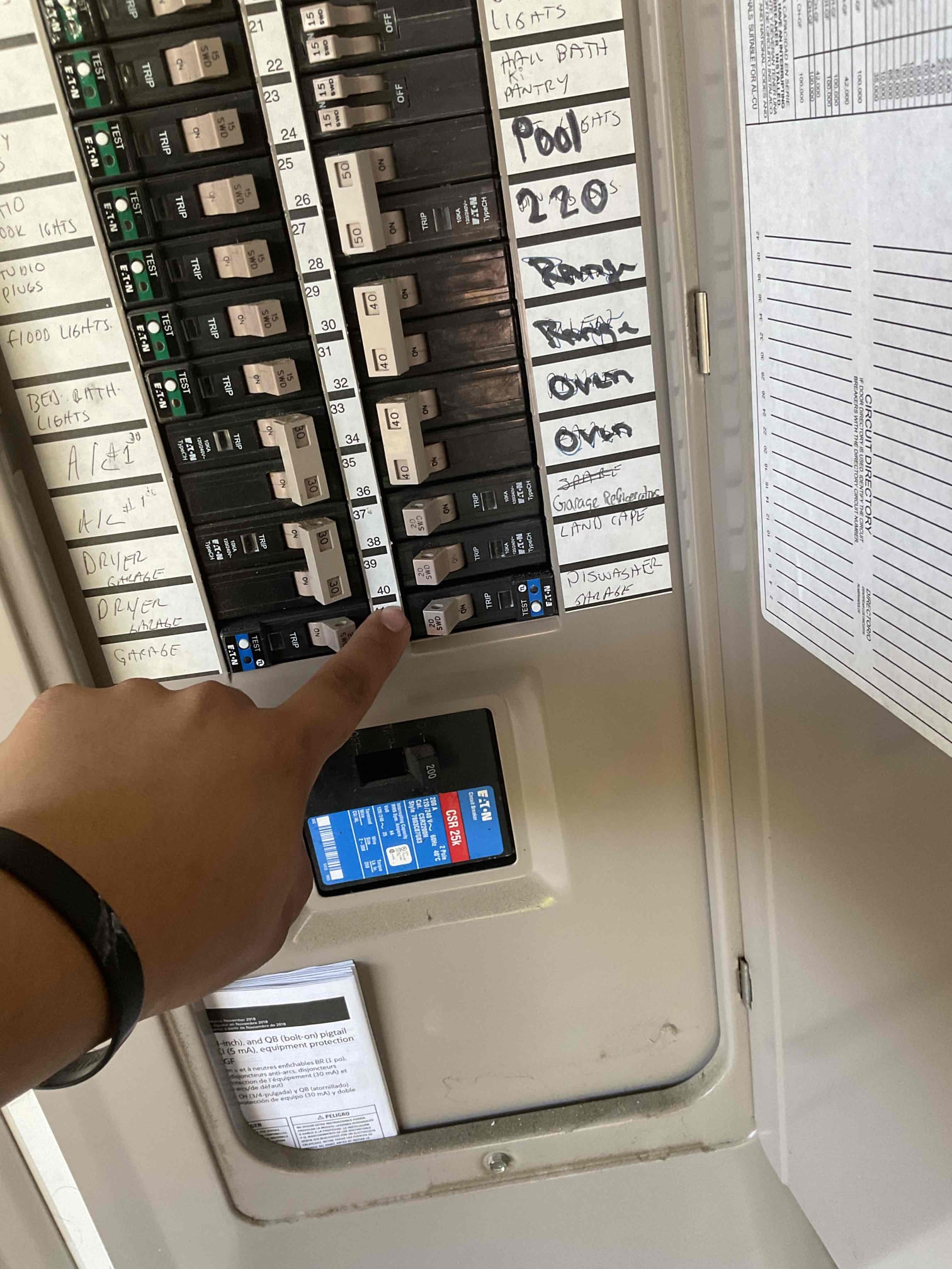 Arrived on the job site and the customer stated that a couple of breakers were randomly tripping. I noticed that the Cutler-Hammer blue dual-function breakers were part of a recall. Three breakers were reading six blinks, indicating they were faulty, so I replaced them. I also found several other dual-function breakers that were missing the TL Gen 3 style. I contacted Eaton Warranty on behalf of the customer to have those breakers sent out. The customer will call back to move forward with replacing the remaining breakers once they arrive. The customer understands that there is a five-year warranty on the breakers I replaced and is 100% happy and satisfied with today’s visit.