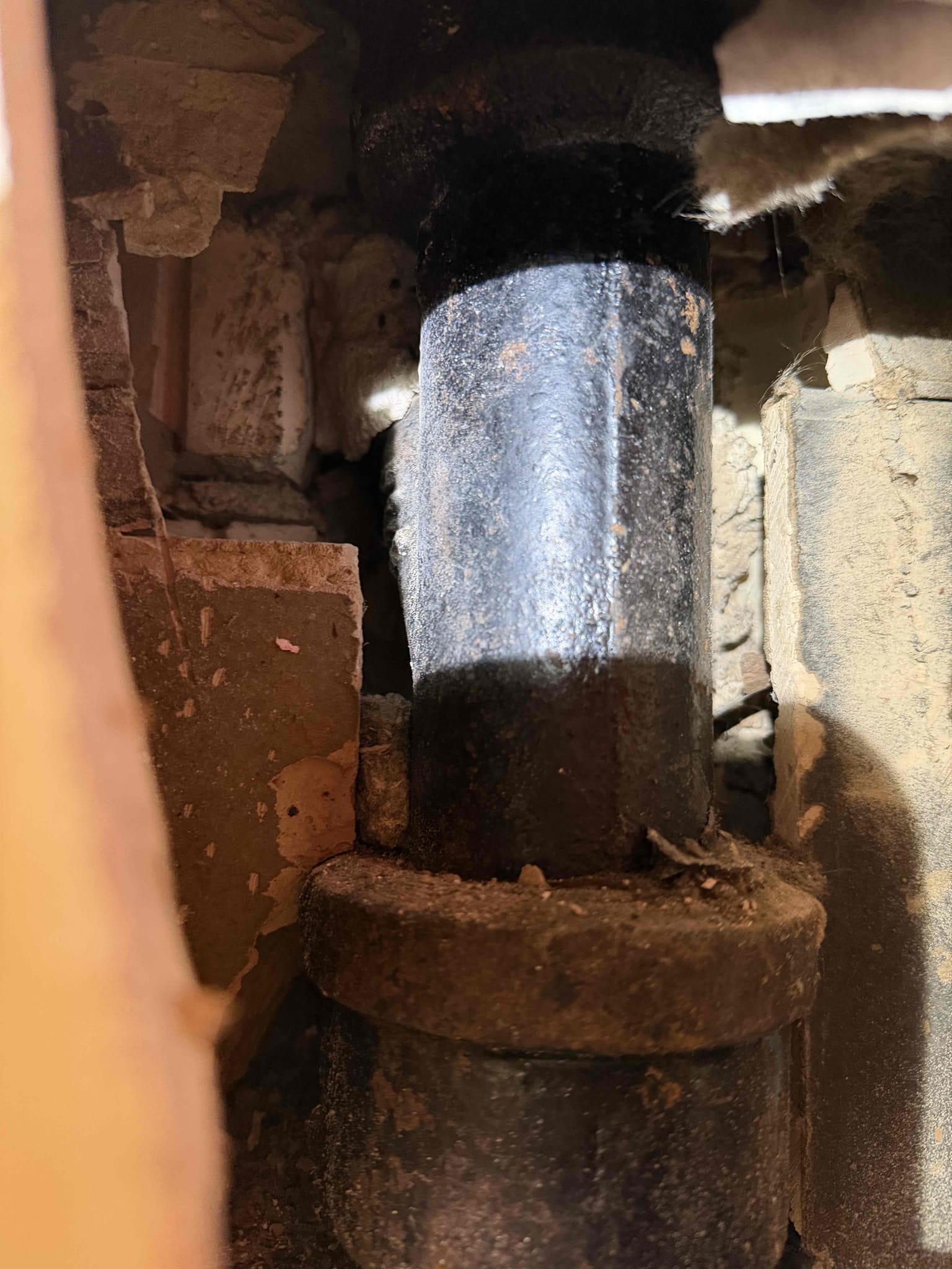 11-19-25
Removed plywood and Sheetrock as needed under kitchen sink. Performed inspection of in wall plumbing. Found copper drain arm in wall to be leaking. Gave estimates to Repalce approximately 5 feet of drain line in wall.




Work to be done Friday 11-21-25:
Remove dishwasher and cut walls as needed inside cabinets and behind dishwasher to gain access to leaking drain line in the wall. Remove copper drain arm and replace it with PVC piping. Connect to cast iron vertical in the wall and test to verify connections are water and air tight. Not responsible for wall or cabinet repairs. 5 year warranty on parts and labor. 

RePlaced approximately 5 feet of inch and a half copper piping with new PVC piping for kitchen drain arm. Installed new tubular under kitchen sink. Five year warranty on parts and labor. Pay with GoodLeap financing. Job completed. 