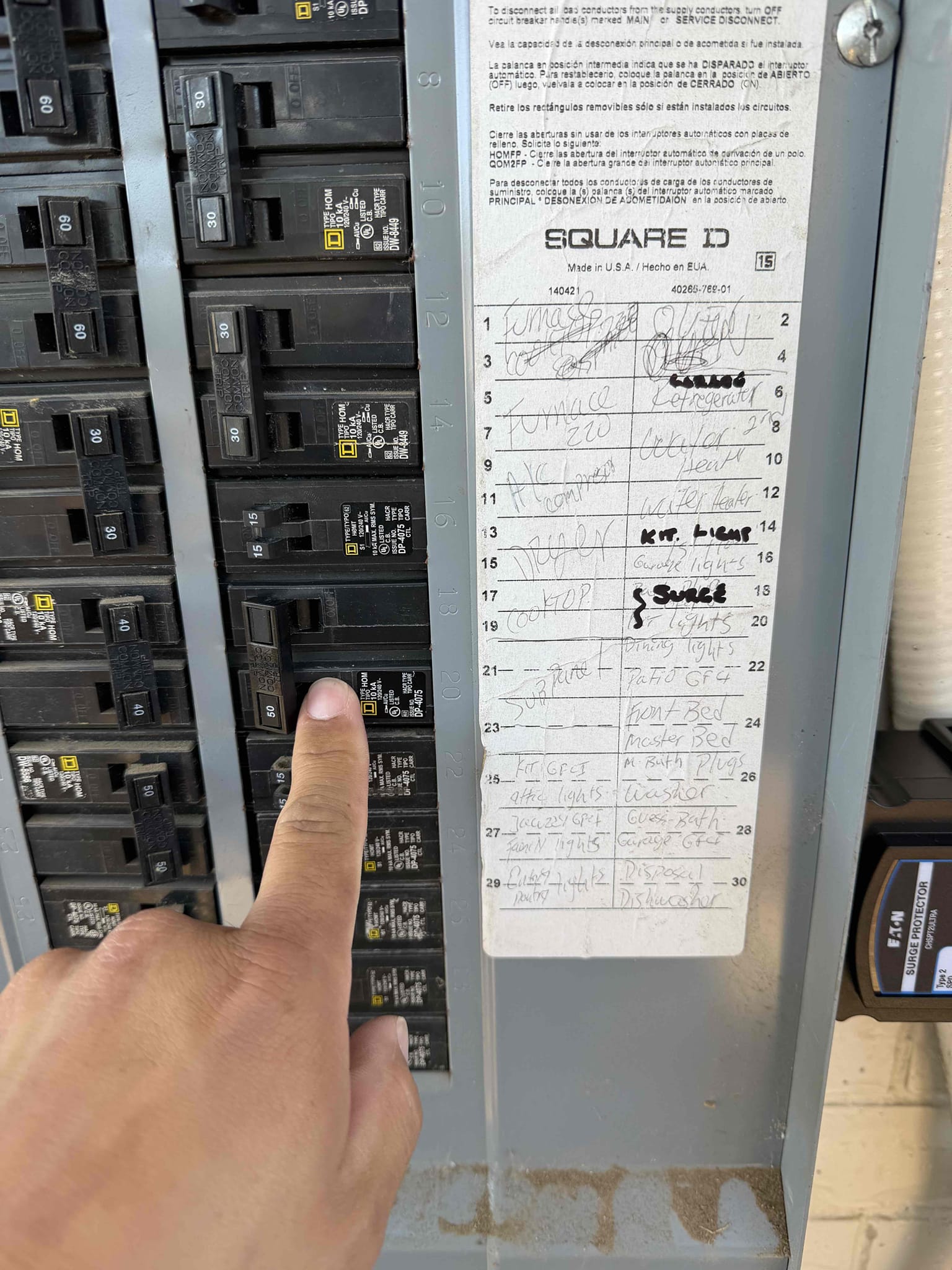 Arrived on the job site and the customer explained that he had a 2-gang and a 1-gang box in the room next to the garage, but he did not feel comfortable installing the boxes and switches himself. All wiring had already been completed prior to my arrival. I installed the cut-in boxes, secured them properly, and mounted the switches. I informed the customer that there is no warranty on the existing wiring connections since I did not perform the original wiring.

I also completed a troubleshoot in the office area for a 3-way switch. I found that the switch leg had been tied into the hot. I re-spliced the conductors correctly and placed the switch leg on the common terminal so the 3-way circuit could operate properly. Everything is now working as it should, and the customer is 100% satisfied.

Tyler will return today to replace all six 20-amp single-pole CH breakers in the sub-panel, install a main surge protector on the main panel, and add two tandem breakers to create space for the surge
