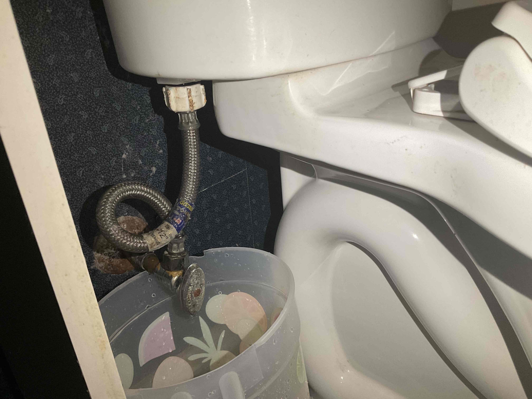 - replace toilet shutoff valve supply line and fill valve in master bath due to age, condition and leak.

** 5yr warranty on work **

- test all work for leaks and checked work , customers are satisfied, cleaned up tools and trash.