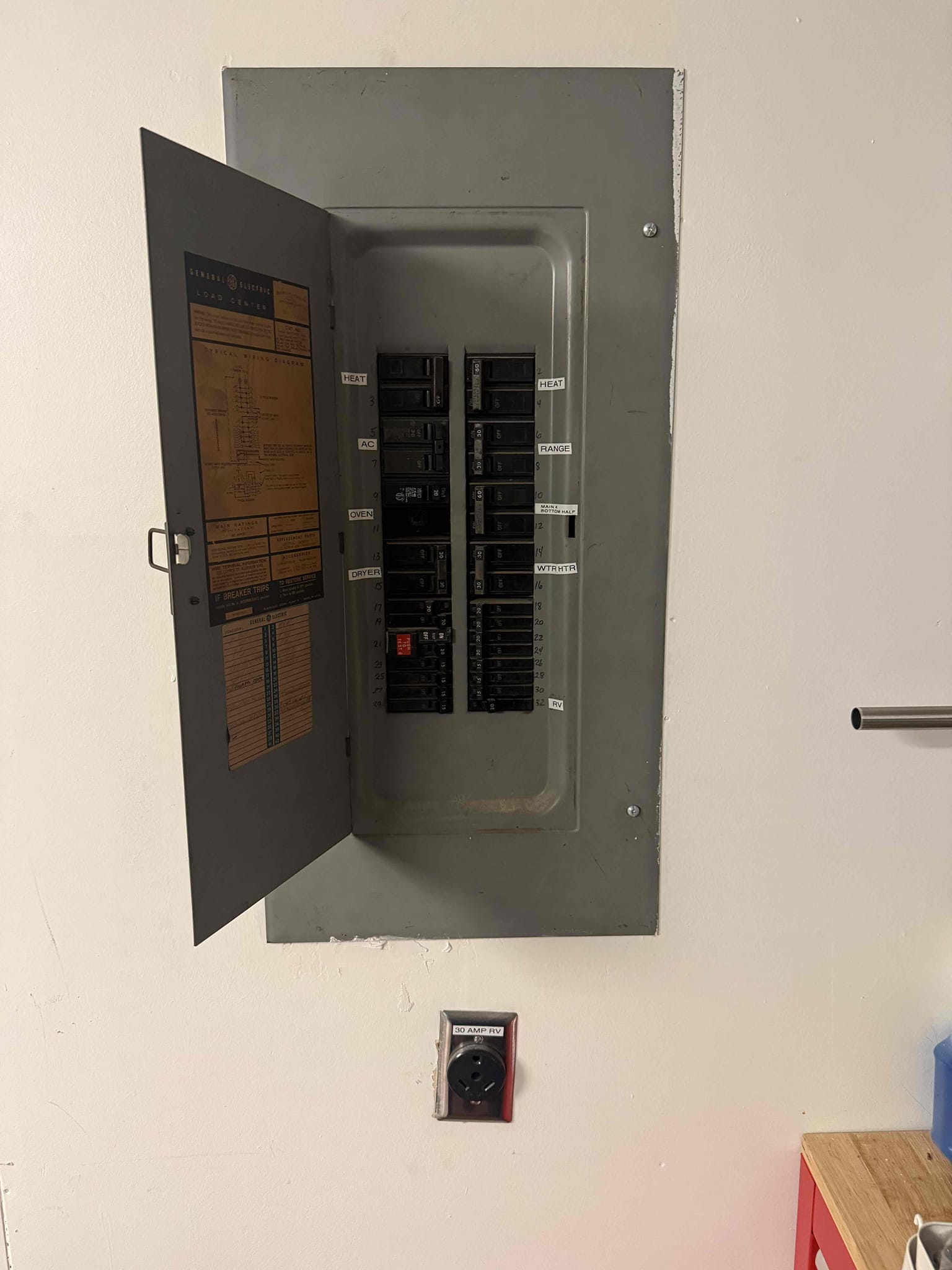 Arrived on the job site and the customer stated that they had an unused oven circuit and wanted it converted into a standard 120-volt outlet. We installed a 20-amp CL breaker in the GE panel and converted the existing 8/3 wiring by splicing it to 12-gauge wire feeding the new outlet. After testing, everything is working properly.

The customer was informed that all work performed includes a five-year warranty. We also completed a safety evaluation and noted that the electrical panel is outdated and has several issues that need attention. We provided solutions for upgrading the panel, meter base, and additional recommended improvements.

We will be calling next Saturday, December 6th, to review the options with her husband. The customer is 100% satisfied with today’s visit.