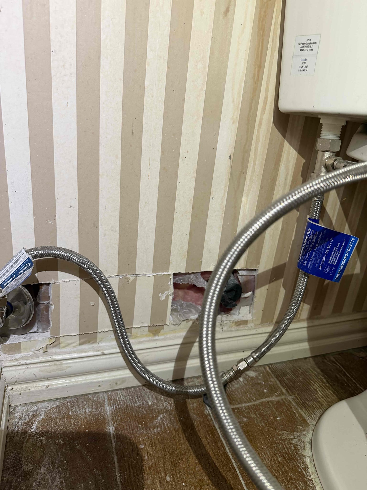 Possible warranty for crossover water lines. Customer stated that hot amd cold lines were switched for years hot on right cold on left. The correct orientation is the opposite cold on right hot on left. Customer opted to leave it as is. Job complete. 