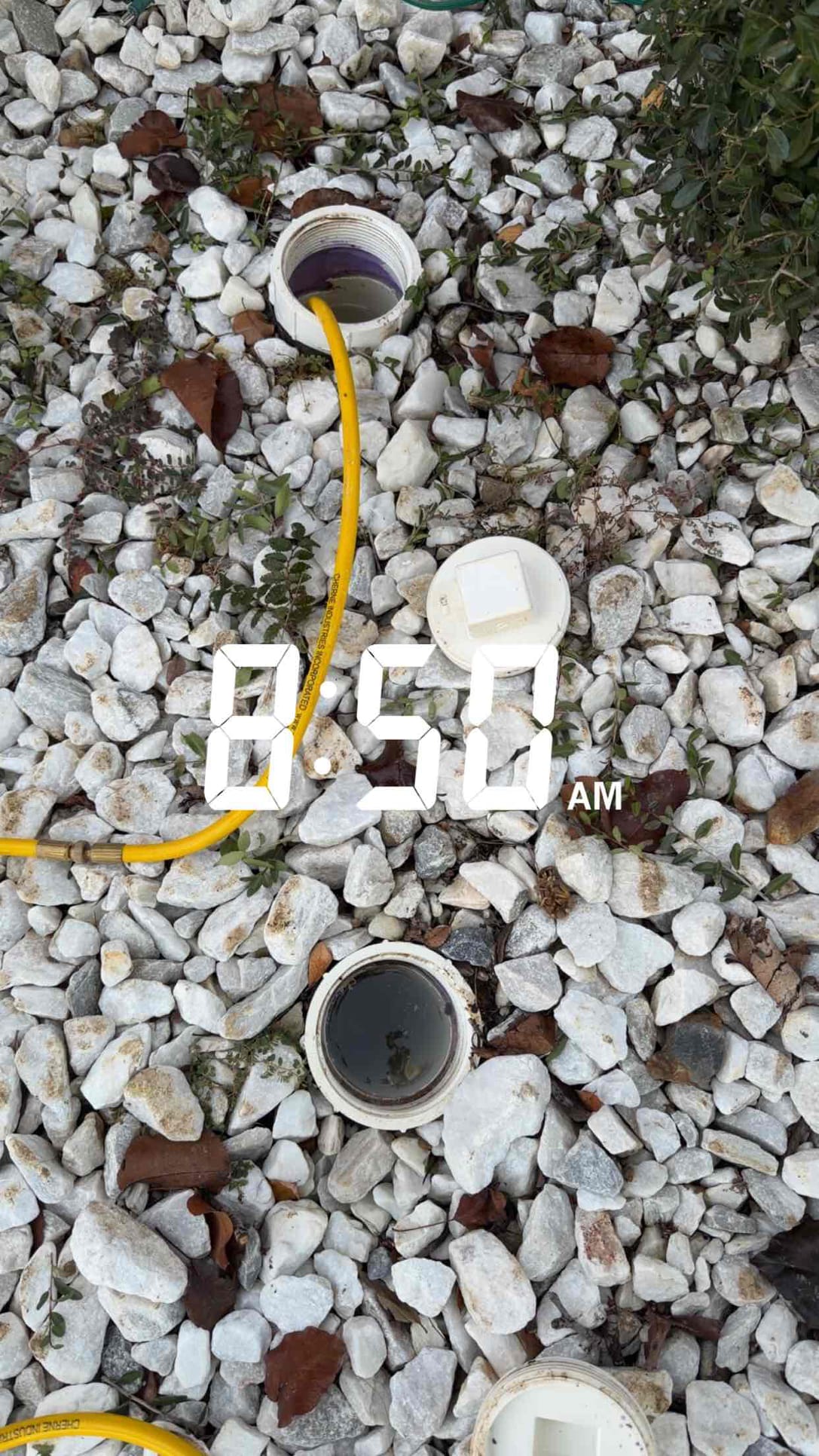 Put sewer on test for inspection. Job complete. 