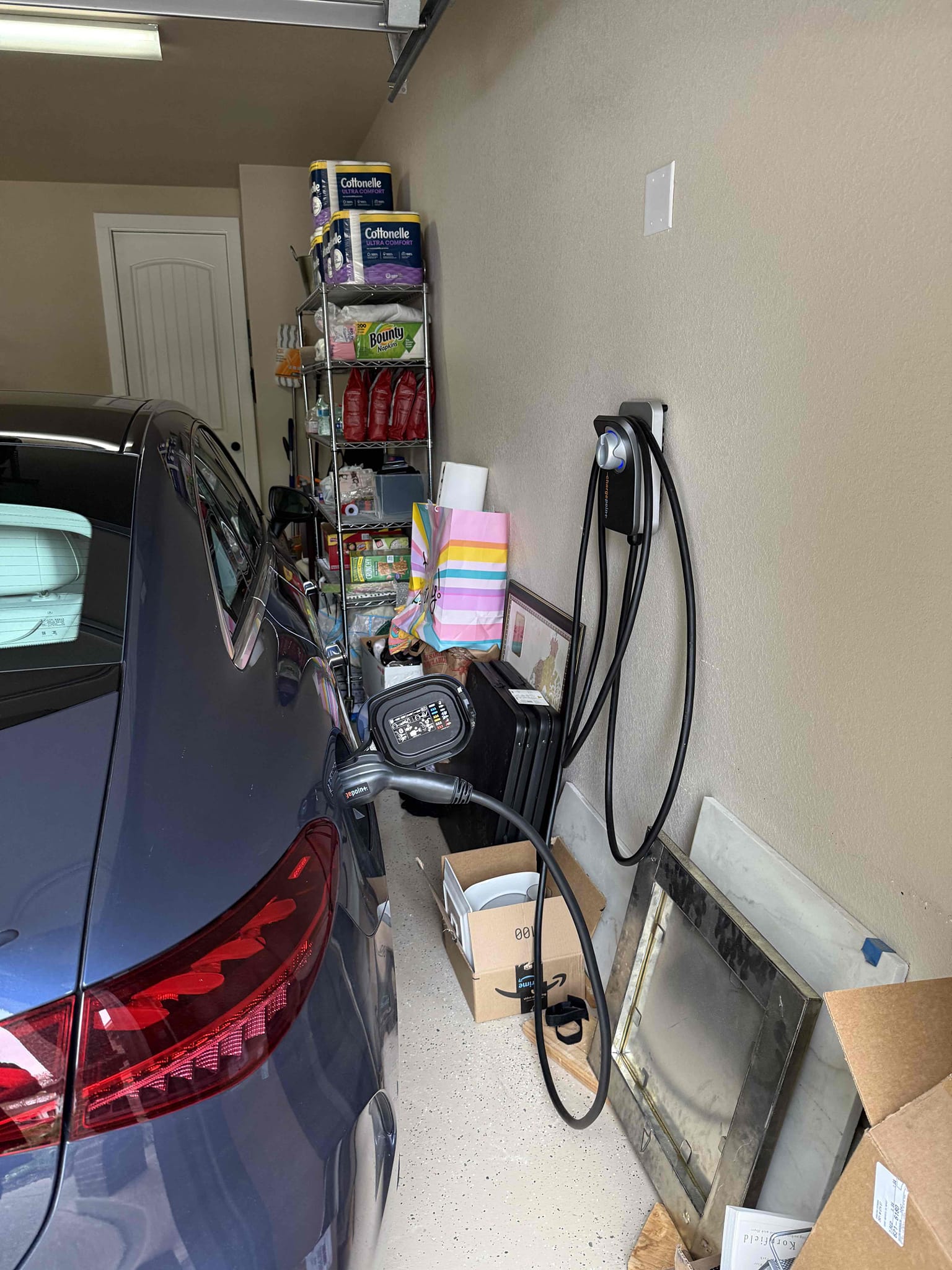 
1. Run wire across attic and drop down wall
2. Install 60 amp standard breaker 
3. Install hardwired car charger 
4. Install whole home surge protection (lifetime warranty) 
5. Replace 3 plugs and troubleshoot (free) 
6. Replace arc fault breaker for nook area 

*minimum 5 year warranty on everything we do*
*sheetrock will be cut and we will not patch or repair* 

Installed a car charger across garage customer supplied. Tested charger and voltage going to charger and everything works with no issues. Five year warranty on the insulation and the breaker feeding the car charger. Installed a whole home search protector with a lifetime warranty with customer. Replaced nook outlet breaker due to age. Tested and everything works with no issues and five year warranty on everything that we replaced and installed That we supplied. Customer is happy with everything for today.