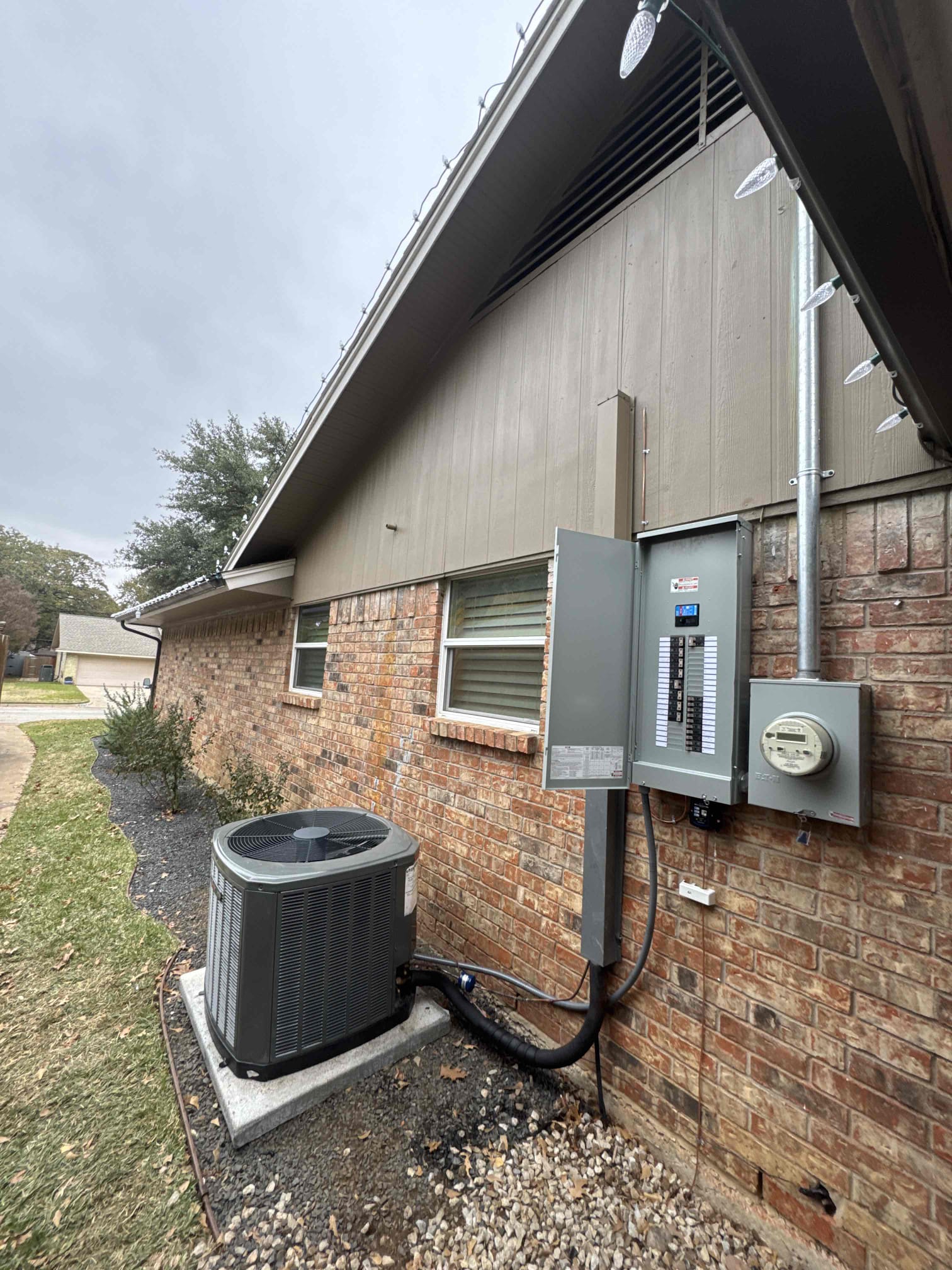 Arrived on site. Customer called back and confirmed that he wants to move forward with the proposed solution. We will be returning to replace the outdoor FPE panel with a new 200-amp main breaker panel that includes a lifetime warranty. We will also replace the overhead meter base, which also carries a lifetime warranty.

In addition, we will install an ultra surge protector rated for up to 108,000 amps with a lifetime warranty, install a ground rod, and extend the cold-water bond. We will also install GFCI outlets throughout the home and pull the necessary permit to pass city inspection.

Customer stated that he already has smoke detectors throughout the home. We are scheduled to return on Thursday, December 4th, to complete the work. Customer is 100% happy and satisfied with today’s visit.