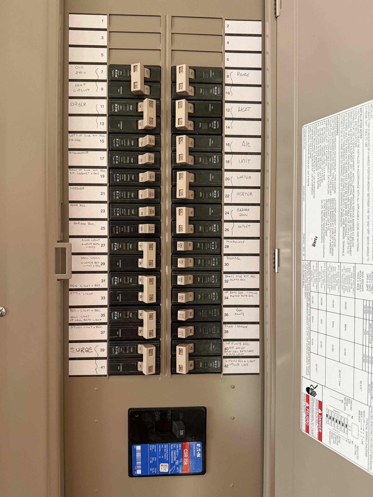 Arrived on the job site. Customer stated that the circuit controlling the living room was not working properly, intermittently losing power, and his plug tester was showing a “hot-to-ground reverse” reading. Prior to my arrival, the customer had checked several outlets himself, except for two on the same circuit. I inspected the two outlets he had not checked and found that one of them had a bad connection. I replaced the outlet, which powers the ADT security system, and informed the customer that it carries a five-year warranty.

I also notified the customer that I would be performing a full safety evaluation. Upon opening the panel, I found that the bar connecting the main breaker to the bus bar was severely damaged, showing heat damage and discoloration. I explained to the customer that this is not safe and that, given the age of the home (built in the 2000s), the electrical panel is within the typical 20–25 year replacement range. The panel also had multiple tandem breakers install