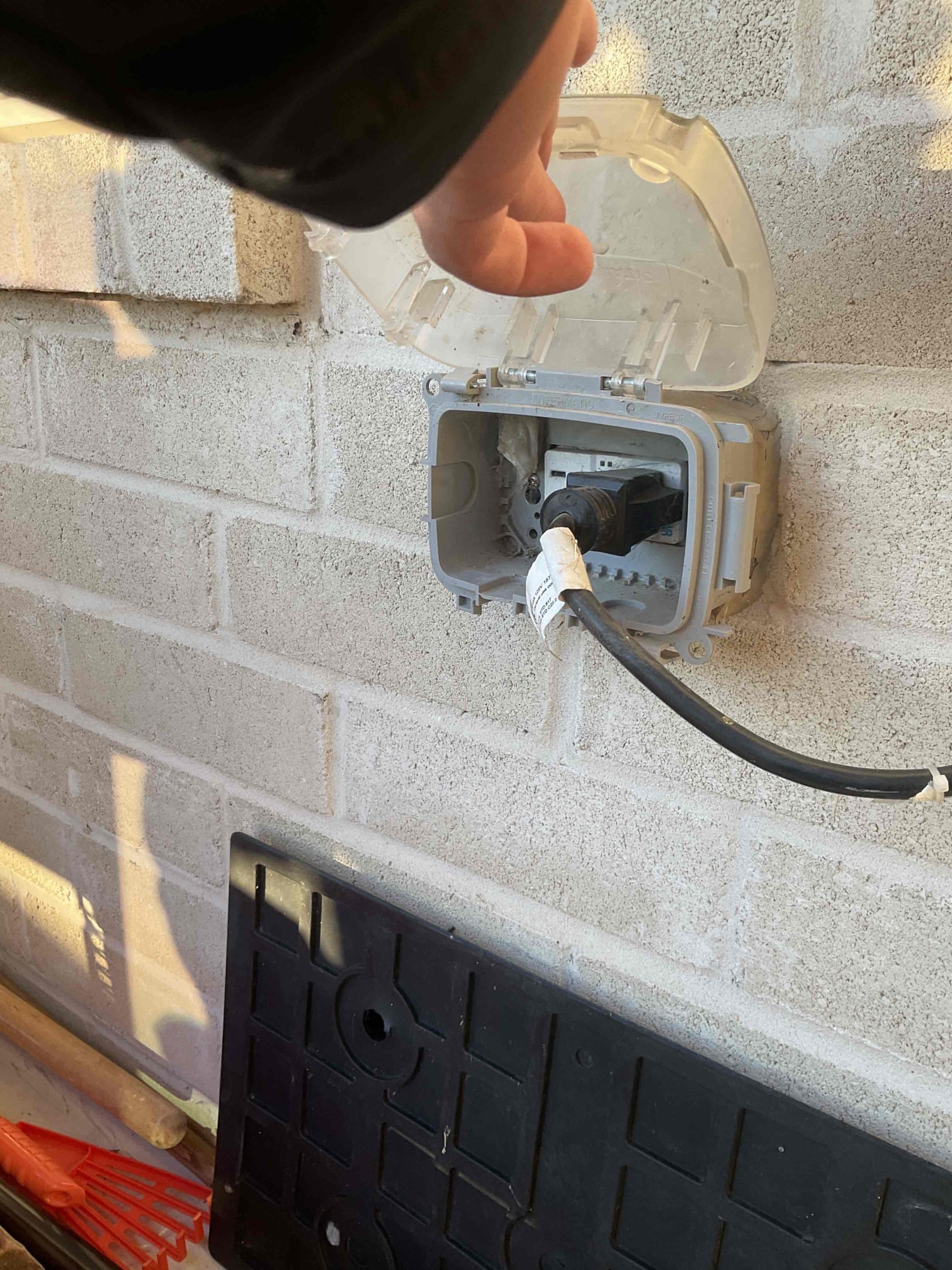 Arrived on the job site, and the customer requested an outlet extension—up to 10 feet—to power his screen. We will be using an extension ring to add an EMT box and installing an outdoor bell box with a bubble cover. All work comes with a five-year warranty. The customer would like some time to think about the quote, and we will follow up with him later this week. The customer is 100% satisfied with today’s visit.