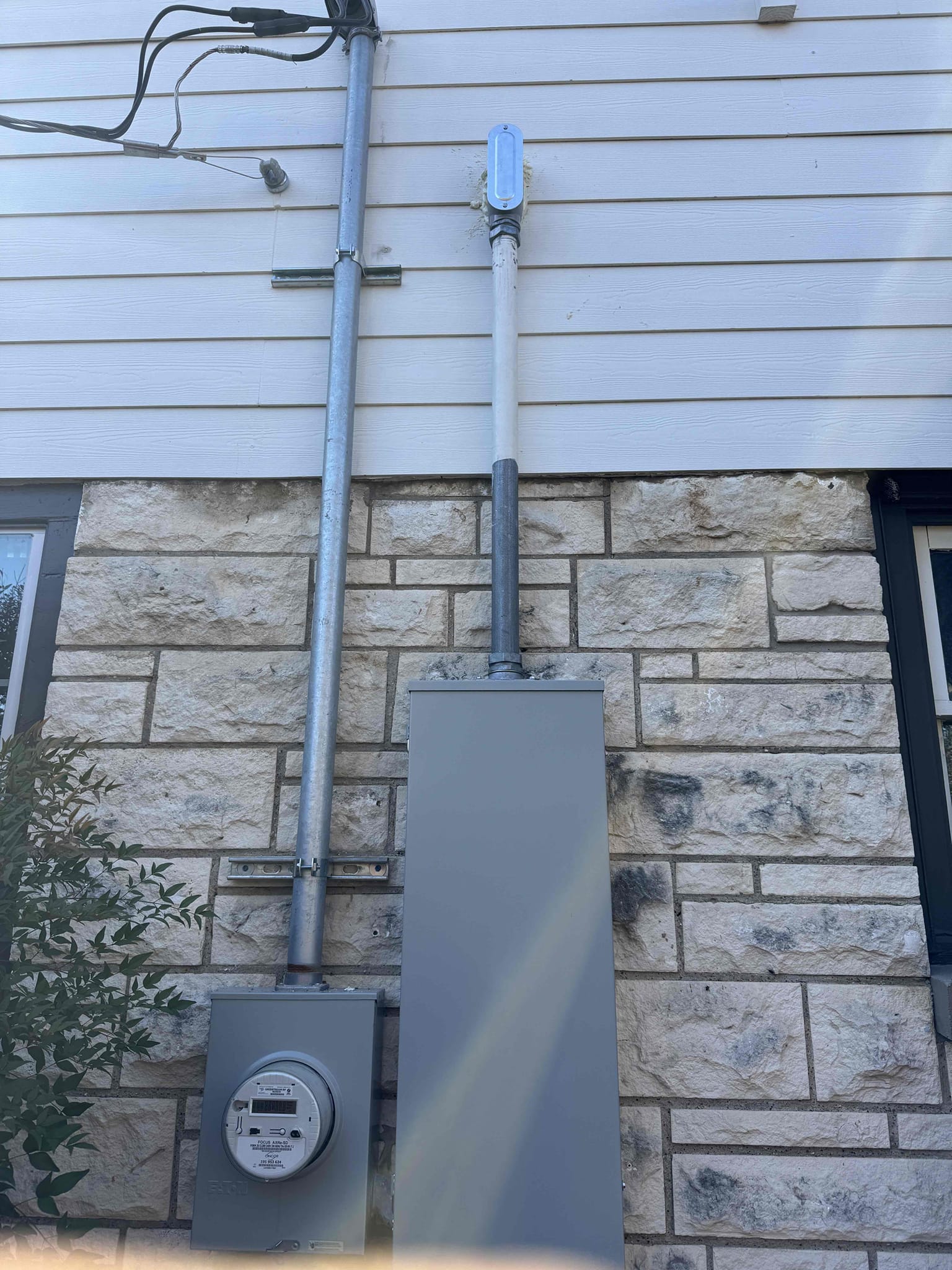 Arrived at warranty to discover that the water entering panel is from the old 2” conduit entering the top of panel. We are scheduled to scheduled  Monday morning to replace the old conduit and all part to make it weatherproof and repair any damaged items inside the panel.