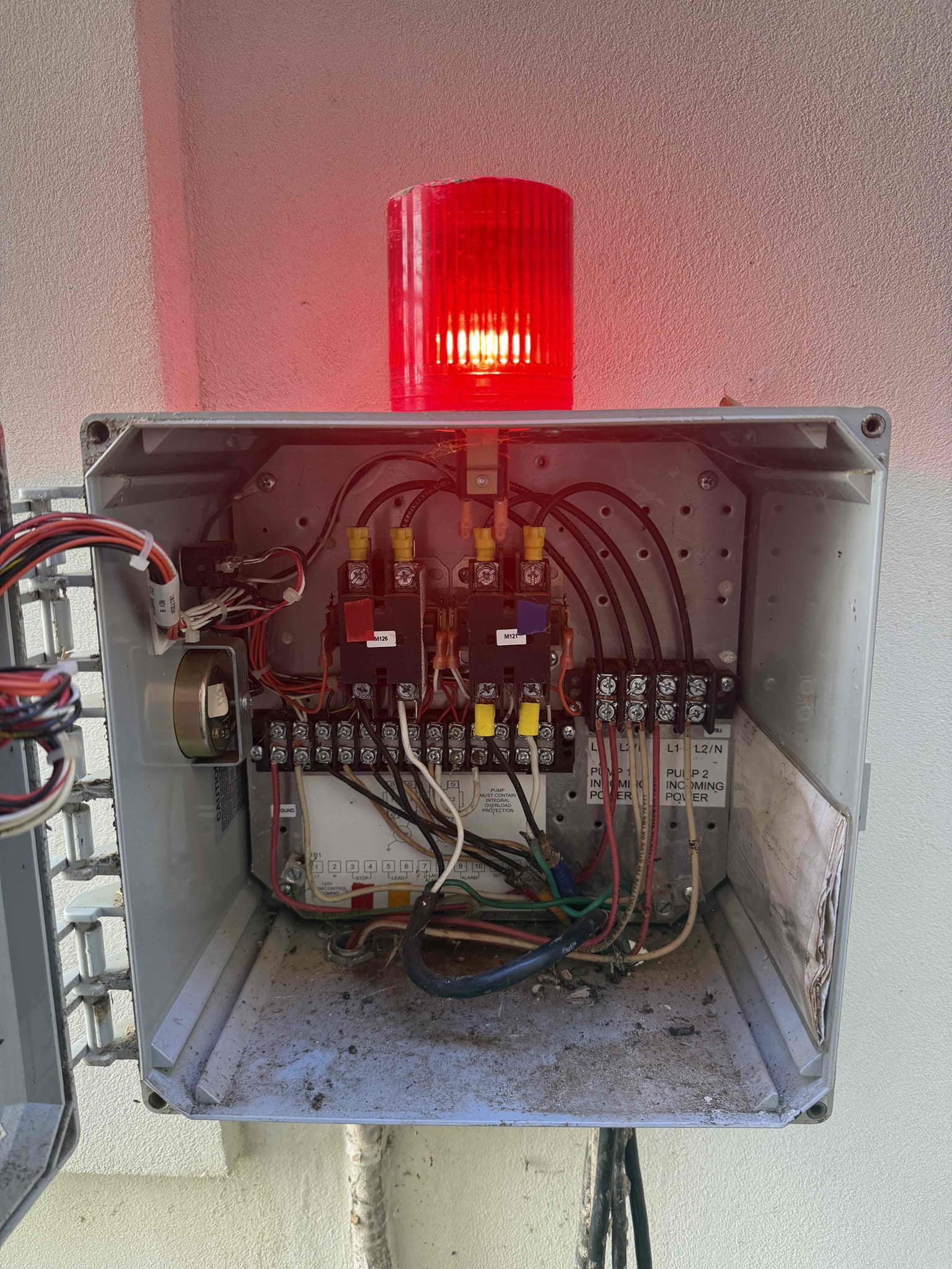 Replaced gfci in the backyard beside pool equipment coming out of control panel that was controlling pool lights due to it tripping. Found that the gfci was not sealed properly and tripping before 60ms but also found a couple of bad pool lights out of 7 or 8. Explained I can troubleshoot and go through circuit and find why it is tripping but also explained that it is most likely a bad light and that there are multiple boxes to go through and troubleshoot. Customer wants to get her pool lady out to see if she can just replace the lights and then see if it keeps happening. Explained the gfci is tripping for a reason and is doing its job and if we come back we will automatically go straight to troubleshooting. Explained to customer we do not work on control panel for sump pump. 