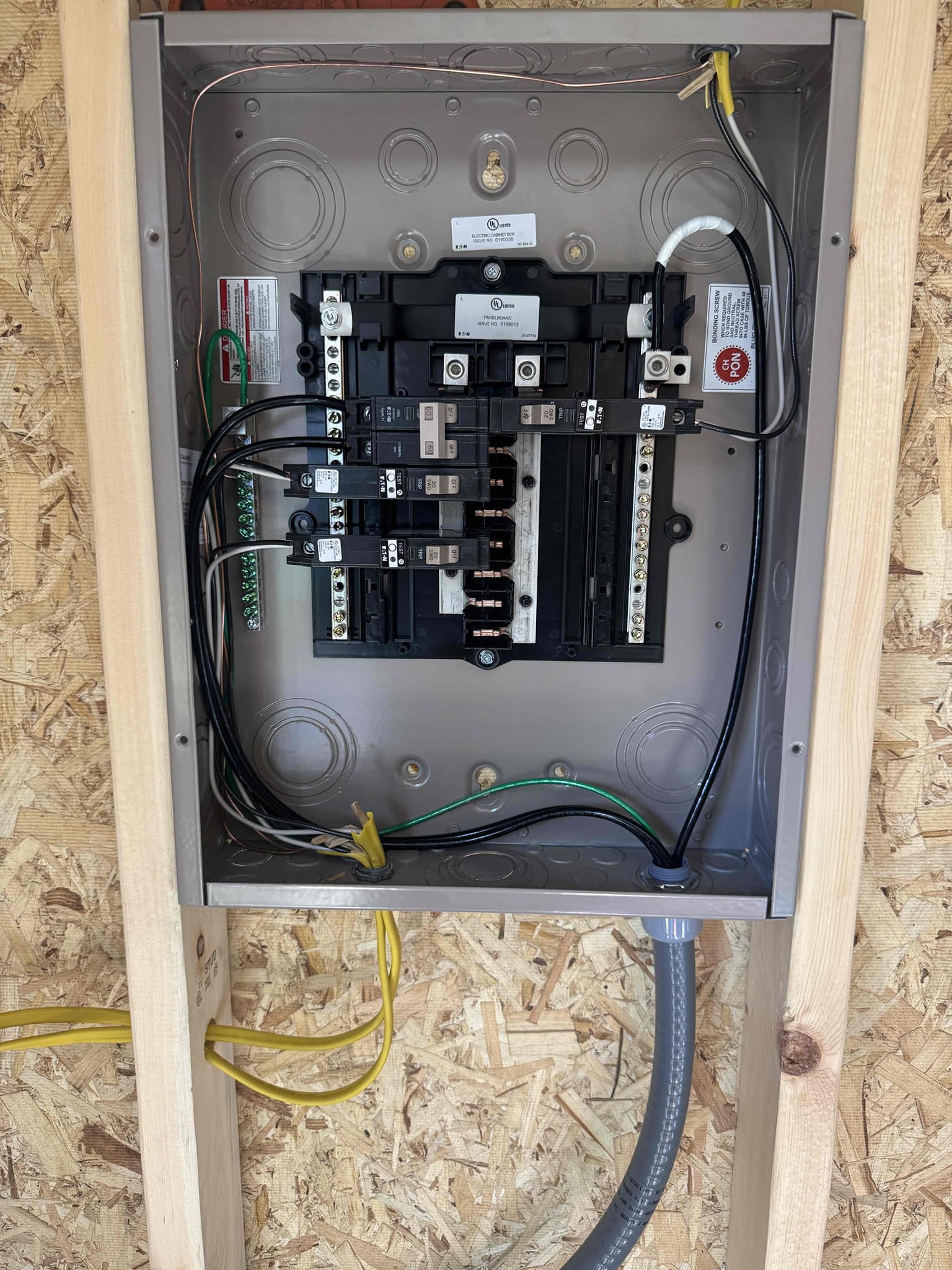 1. Run 65ft of #6 wire to sub panel
2. Install 60 amp sub panel 
3. Install breakers with 3 dedicated circuits
4. Install ground rod copper 

*minimum 5 year warranty on everything* 