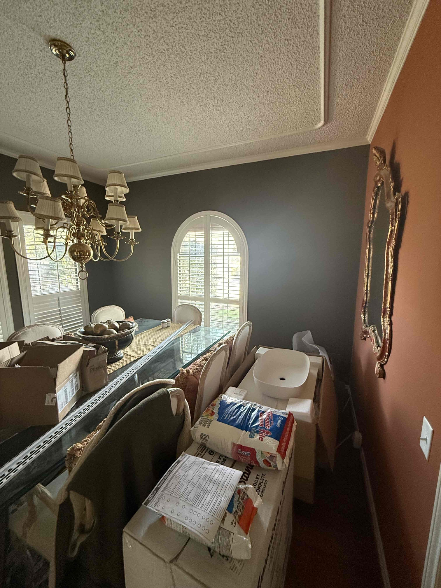 Customer had a bad dimmer in dining room and controlling chandelier. Replaced dimmer with single pole switch and everything cut on with no issues. Explained to customer that the switches are older and will need to be updated. Explained that if fixture quits working again we will have to troubleshoot the chandelier canopy. We will not work inside chandelier but will work on connections, connected to chandelier. 5 year warranty only on the switch. Left troubleshooting price if we have to come back out. 