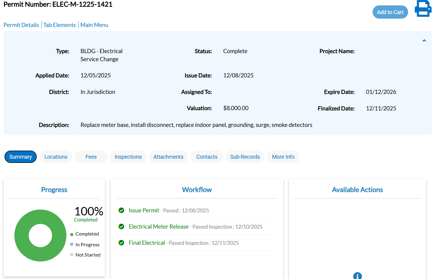 Passed final inspection 12/11/25