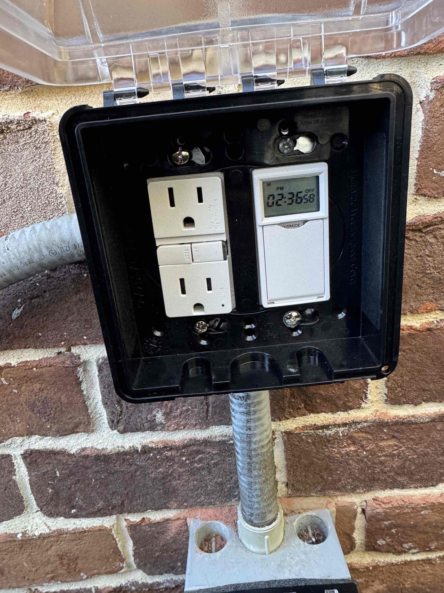 Arrived on site and the customer stated that he wanted the exterior ceiling fan replaced. He also requested an upgrade of the exterior timer for the Christmas lights to a digital timer, as well as replacement of the bulbs in the sconce lights, which were completed today. We will be returning on Monday to complete the remaining work. The customer is 100% happy and satisfied with today’s visit.