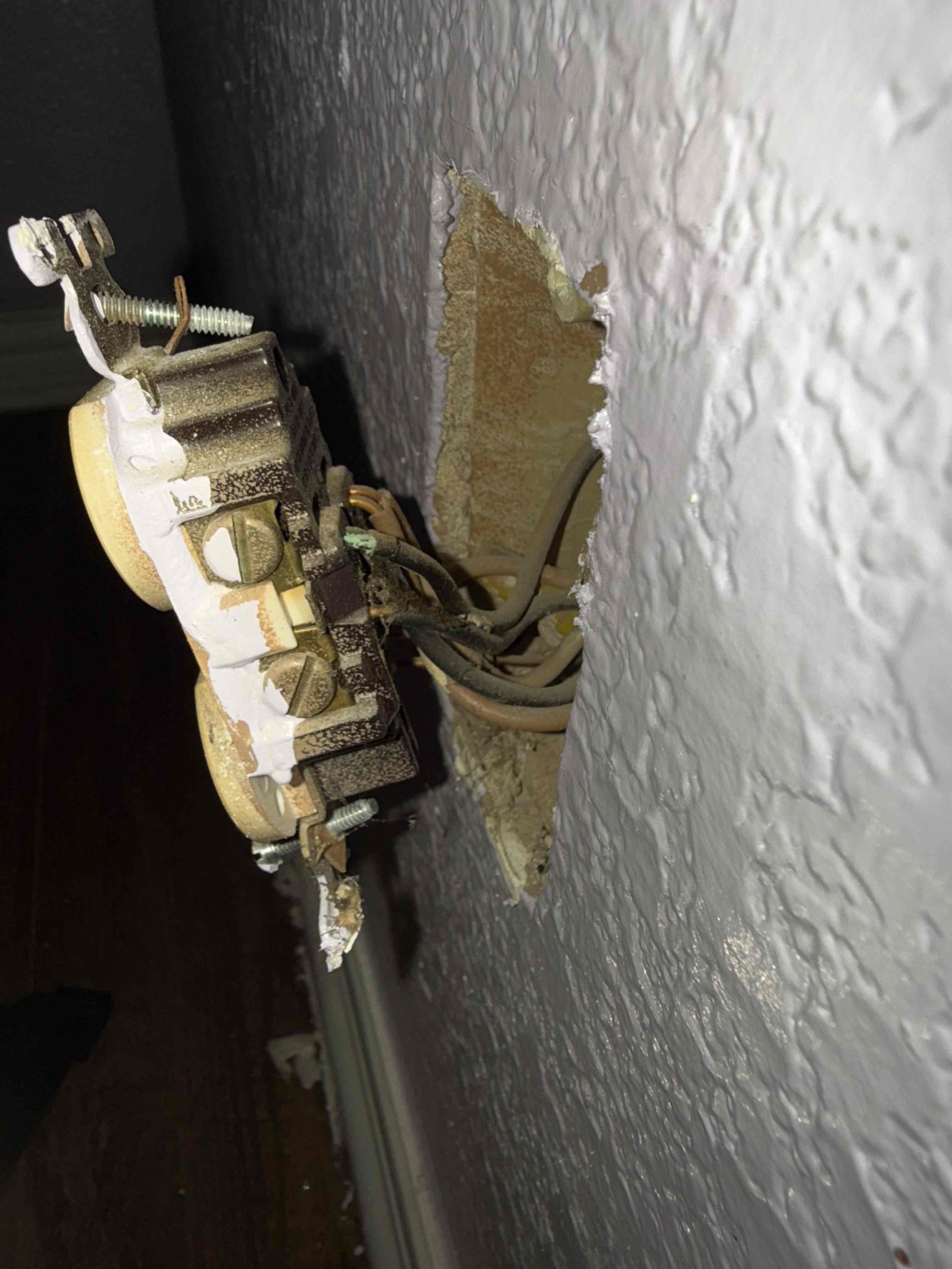 Customer had two bedrooms that were not working properly and found that there was a stab blocked outlet and it was the first one I opened up that was all burnt. Replaced outlet and everything cut on and explain to customer,  We will need to replace all the plugs and switches in the house to Completely fix everything. Everything is working at this time and five year warranty only on the plug in the master bedroom right beside the living room on the inside wall. Explain to customer if she keeps using heater we will not be able to warrantee that plug due to that heater using so much power.