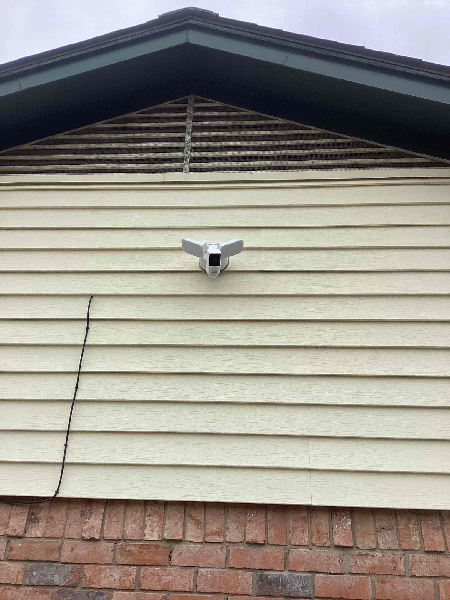 Added educated circuit for dining room with 3 outlets added floodlight outside of garage also replaced 2 front sconse lights and 2 back lights replaced existing doorbell and made sure circuit was arch fault protected 