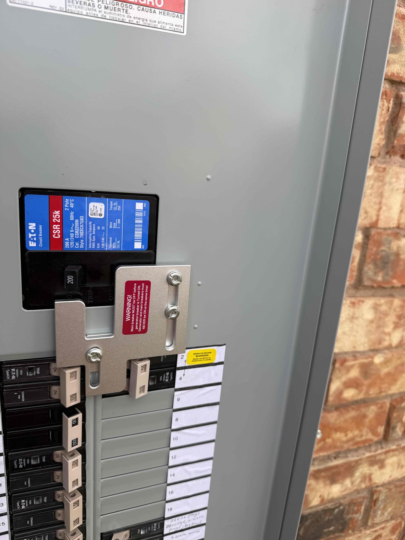 Met inspector onsite and passed the final inspection. While there I also installed the customer supplied generator interlock kit on the panel.