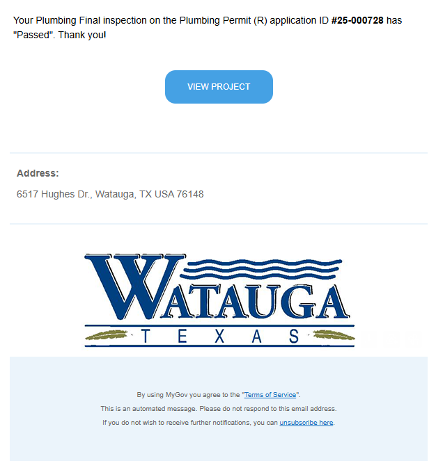 Inspector went onsite and inspected the whole home shutoff. Passed the final inspection.