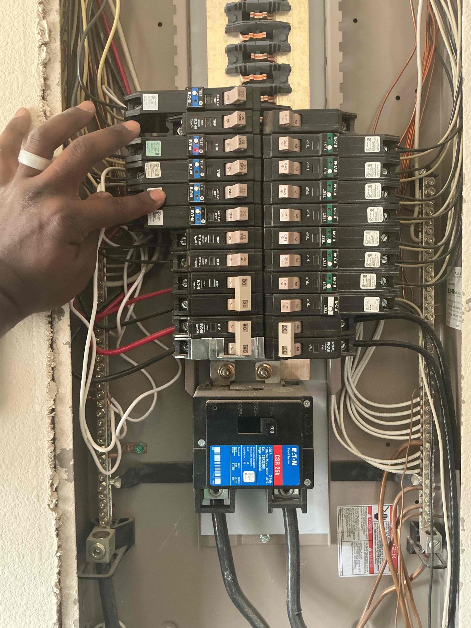 Replace the remaining 3 dual function breakers that are gen 2.  The three breakers were controlling microwave, disposal, and dishwasher. Tested all three breakers and checked voltage and everything was feeding power out correctly and there were no issues. Five year warranty on the three breakers that we replaced today. Explain to customer how breakers work and how to test and reset. Also explained Overloading the circuit. There are no issues at this time. 