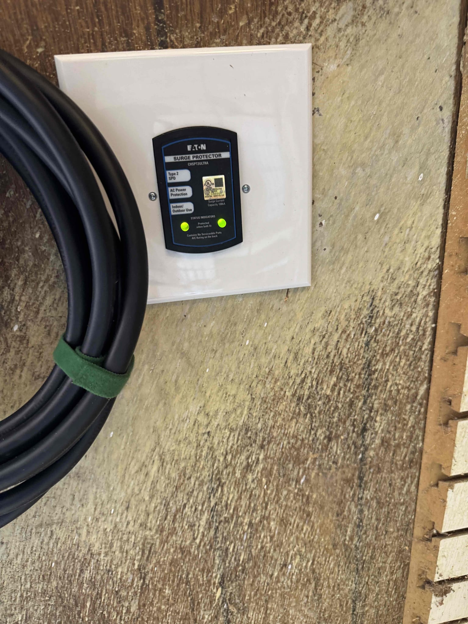 Arrived on job site; the customer stated that he would like to move forward with the standard surge protector (without breaker) solution. The scope of work includes installing a hardwired Tesla charger with a 50-amp CH breaker and installing an Ultra surge protection device, which carries a lifetime warranty and provides protection up to 108,000 amps. We will return tomorrow morning to complete the installation. The customer is 100% happy and satisfied with today’s phone call.