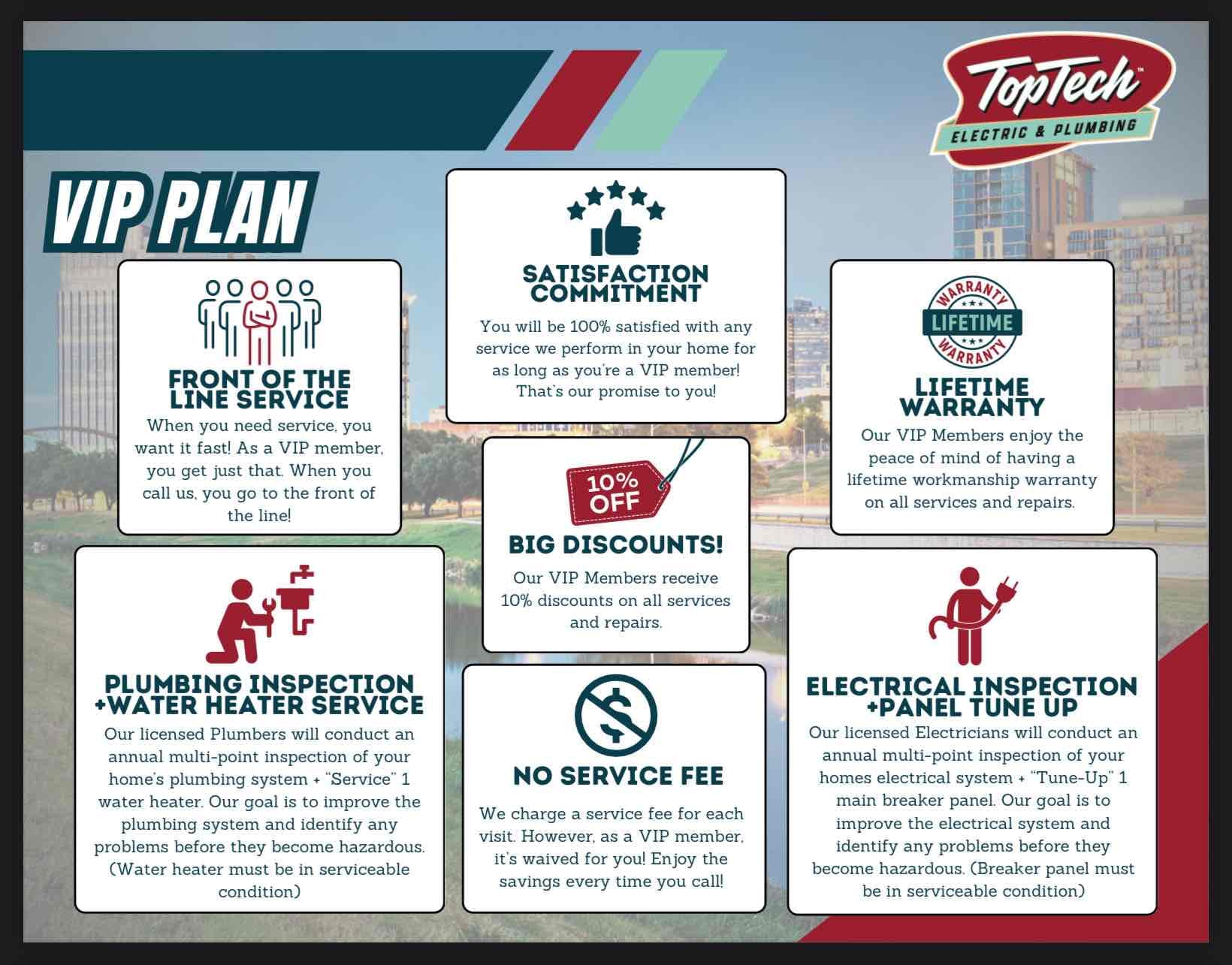 1. Replace 200 amp overhead service (lifetime warranty)
2. Install 200 amp disconnect (lifetime warranty) 
3. Separate neutrals and grounds 
4. Install whole home surge protection 108k amps protection (lifetime warranty) 
5. Replace 200 amp panel due to height of panel being 7.1ft (lifetime warranty)
6. Install grounding system (free ground rod)
7. Pull all city permits and inspection 
8. Install 110 volt hardwired and interconnected smoke detectors in bedrooms and hallway with 10 year sealed battery backup 

*$220 for disconnect and reconnect*
*minimum 5 year warranty only everything* 