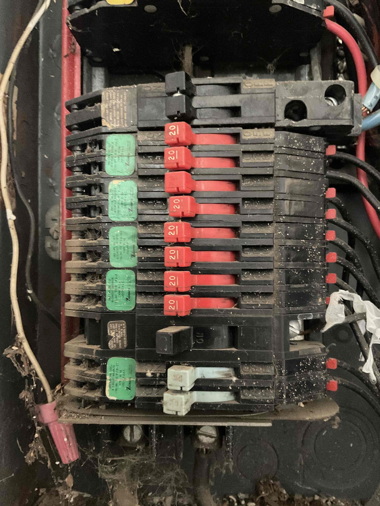 Customer called about kitchen outlet sparking and dryer outlet not working properly. Found original Zinsco panel (62 years old) still in use. Customer also mentioned flickering lights as well. Left options for panel/service replacement, kitchen circuit as well as dryer circuit repair.