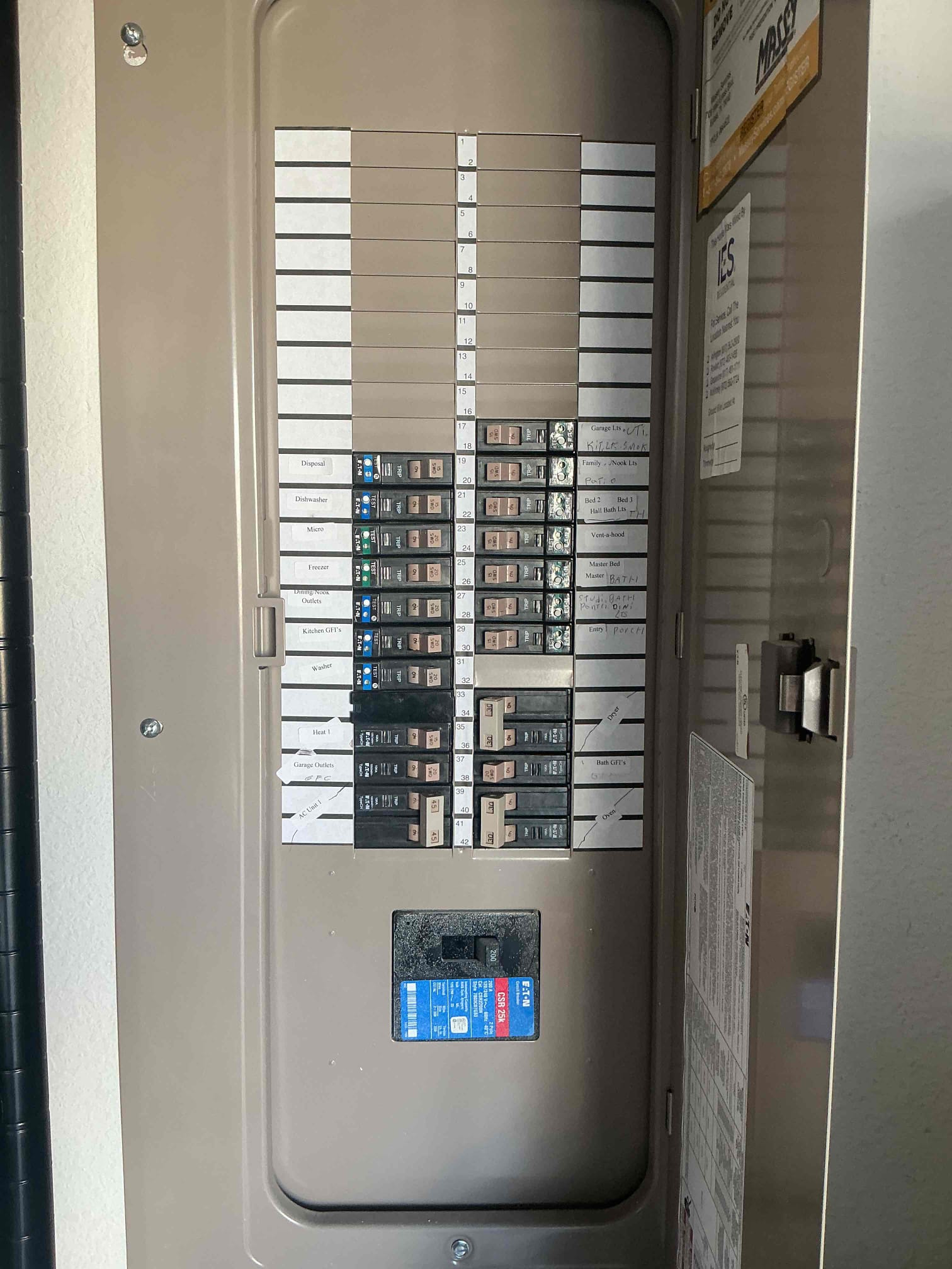 Replaced bad dual function breaker controlling circuit 29. Customer was stating it was randomly tripping and explained to her that all the gen 2 breakers will go bad due to manufacturer defect. Showed her that there’s one more left controlling dishwasher and explained that will go bad and recommended replacing. Tested my breaker I replaced and everything worked with no issues and 5 year warranty on breaker. 