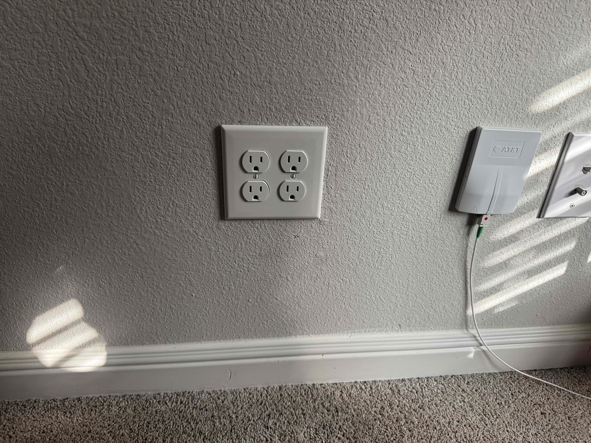 1. Set junction box in attic 
2. Rerun switch leg down to plug 
3. Replace plug and junction box 

Thursday 2-5
Blake@calltoptech.com
Customer had AT&T come out to house and run Internet wire in the attic and drilled right beside 120 V circuits feeding down the wall for an outlet. Drilled three holes and for some reason couldn’t get through the 2 x 4 top plate and then moved their paddle bit right beside the wire And it jumped off 2 x 4 and hit the wire and nicked it causing breaker to trip. Explain to customer, I will have to install a junction box in the attic and feed down the wires, feeding the outlet due to the nick in the wire being right above the top plate. Also explained that there could be fireblocking in walls meaning I will also have to cut a hole to fish wire down through the fireblocking and we will not repair it. 