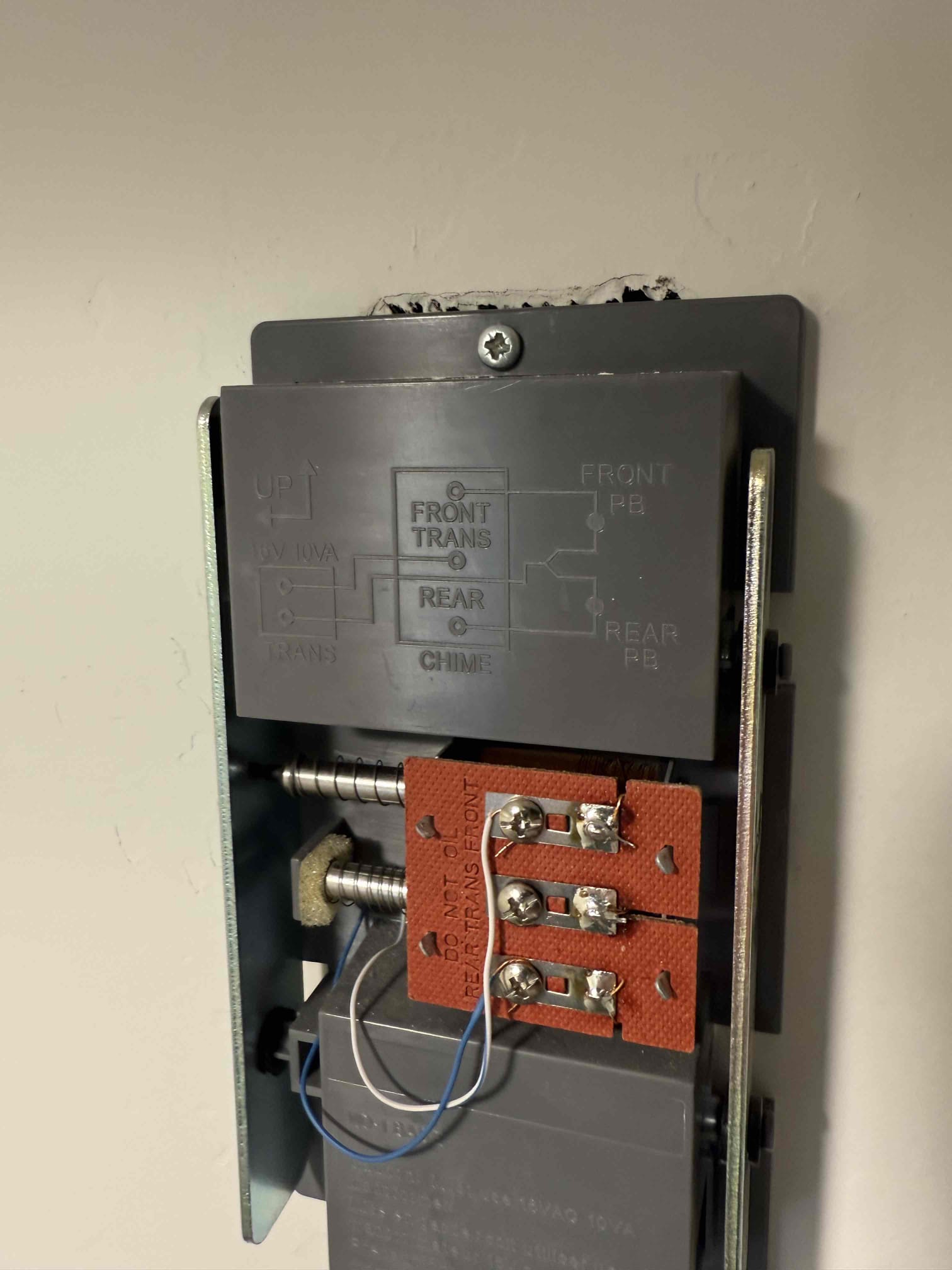 Customer supplied transformer in the attic, which was on the furnace breaker. Customers Google nest wasn’t originally working due to the transformer being bad. Connected the transformer and the chime kit was not rated for the voltage coming in so we had to disconnect the chime and customer would prefer it that way, so he can buy plug-in chimes. If we decide to go back and hook the chimes back up, it will be an additional charge. Had customer pull camera up on phone and test everything and the camera was working perfectly fine and voltage was correct. 5 year only on install of camera and transformer. 