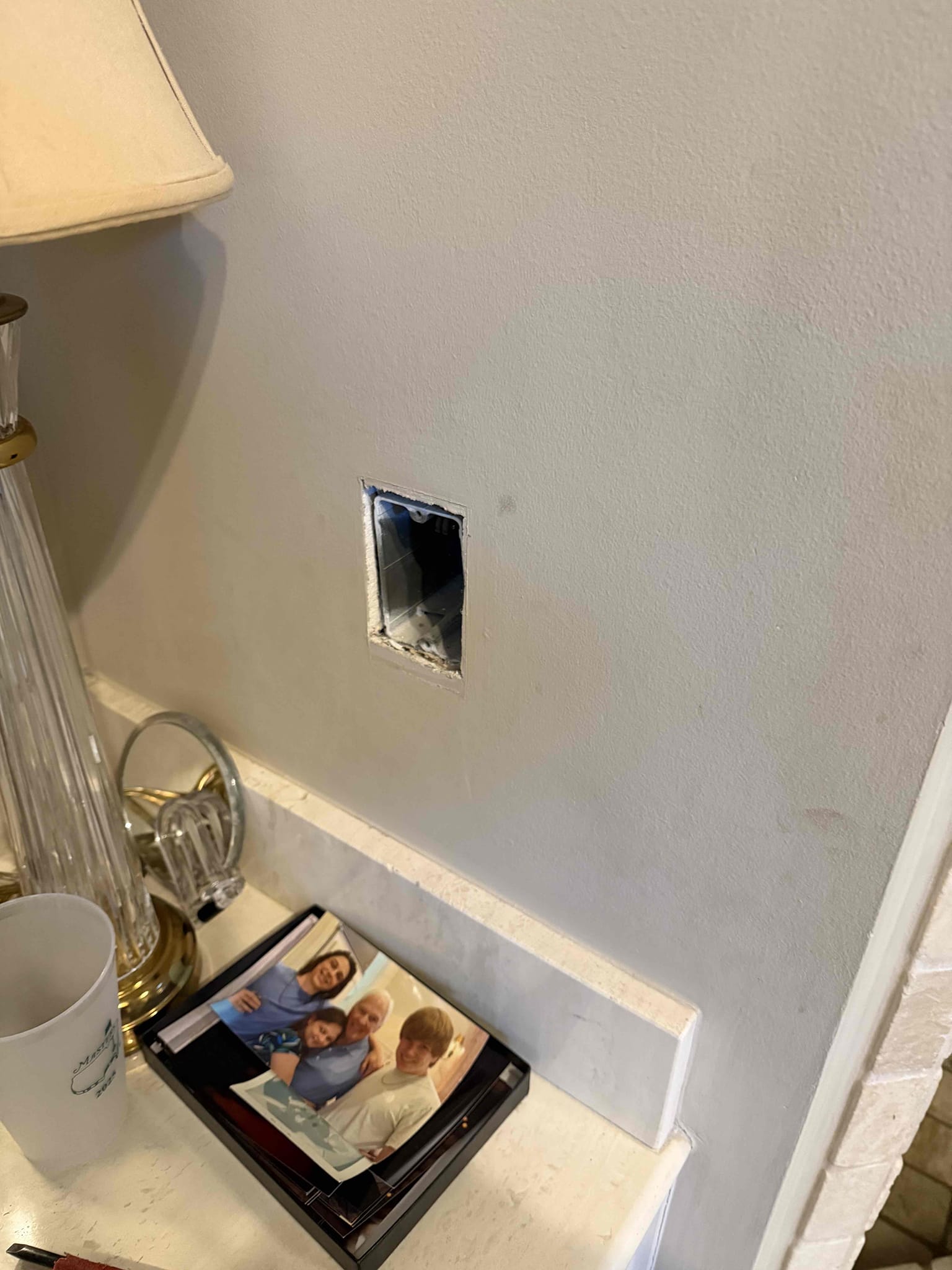 Replaced five six inch LED trims on front porch and two on side door four inch LED trims.  Removed phone jack and wire in master bathroom for plumbing 