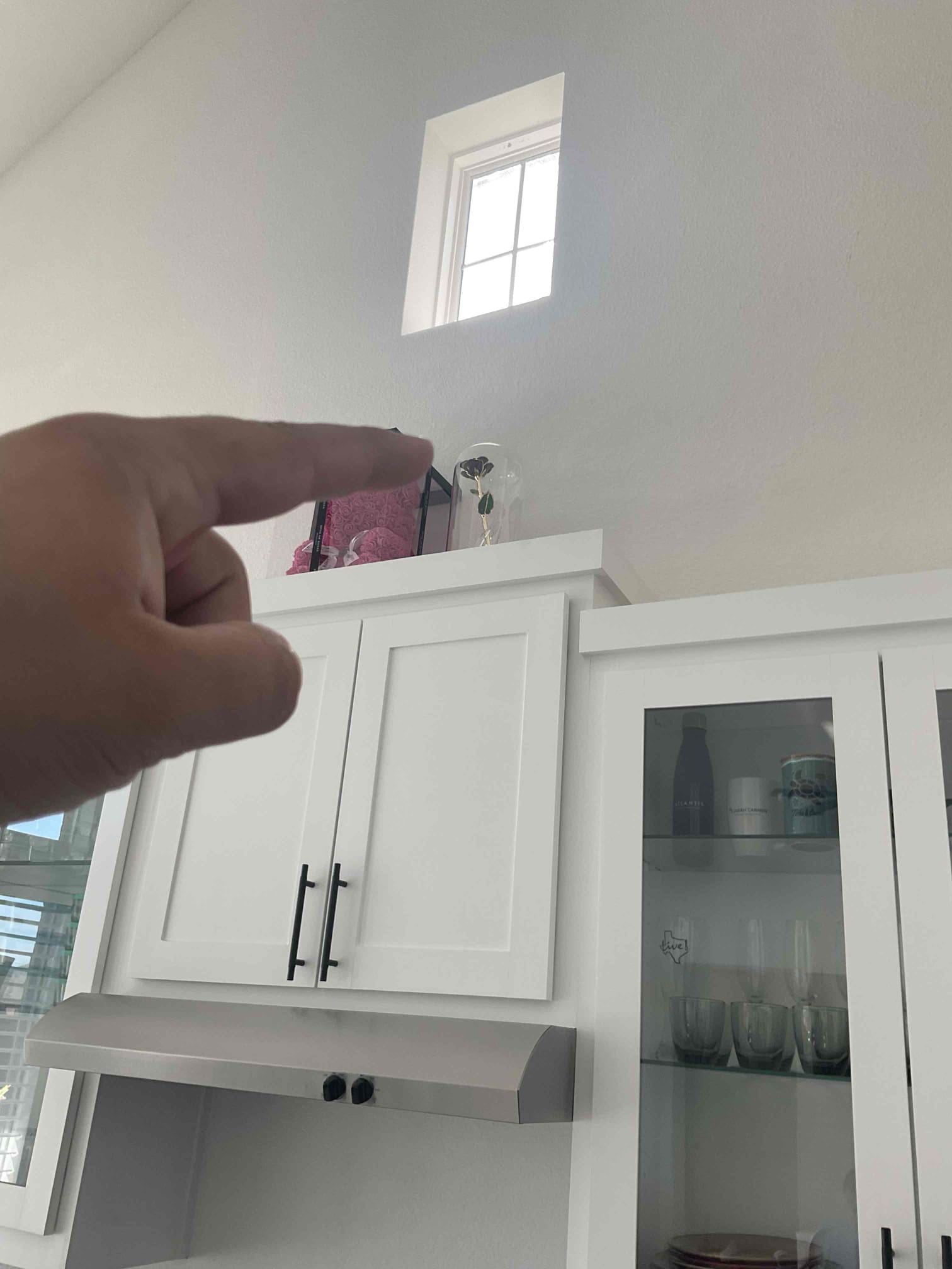 Arrived on site, and the customer stated they would like to install in-home cameras. The cameras will be plug-in type, and the customer does not want new outlets installed at the camera locations since they will be mounted high near the ceiling. The customer requested a solution and guidance on the best way to complete the installation.

The proposed camera locations are the kitchen, the downstairs second living room, and the upstairs living room. All cameras will be installed directly above existing outlets. We will return to install brush plates to allow the USB-C cords to be fed down the wall and plugged into the outlets. This will apply to all three cameras.

The kitchen camera will be mounted above the cabinetry, with the cable routed through the sheetrock and into the cabinetry, then plugged into the vent hood outlet.

The customer stated they would like to move forward with the work but does not have a confirmed date at this time due to work-related travel. A return visit was te