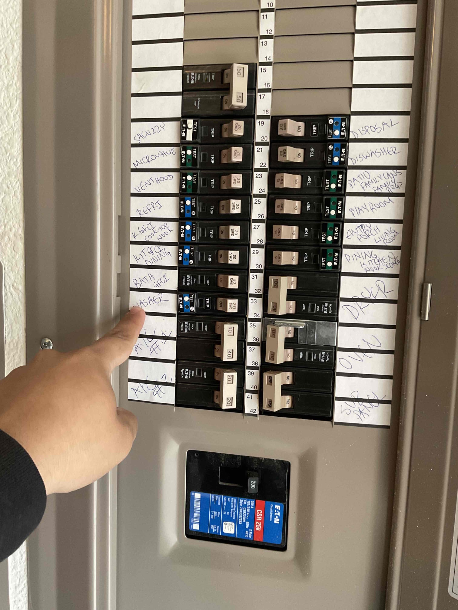 Arrived on site. The customer stated that he had two customer-supplied breakers he wanted replaced due to the Eaton dual-function recall. He had already replaced the remaining recalled breakers, and these were the final two. Both breakers were replaced successfully and are operating properly. The customer is completely satisfied with the work. A five-year warranty applies to the workmanship and connections; the breakers themselves are not covered under warranty.