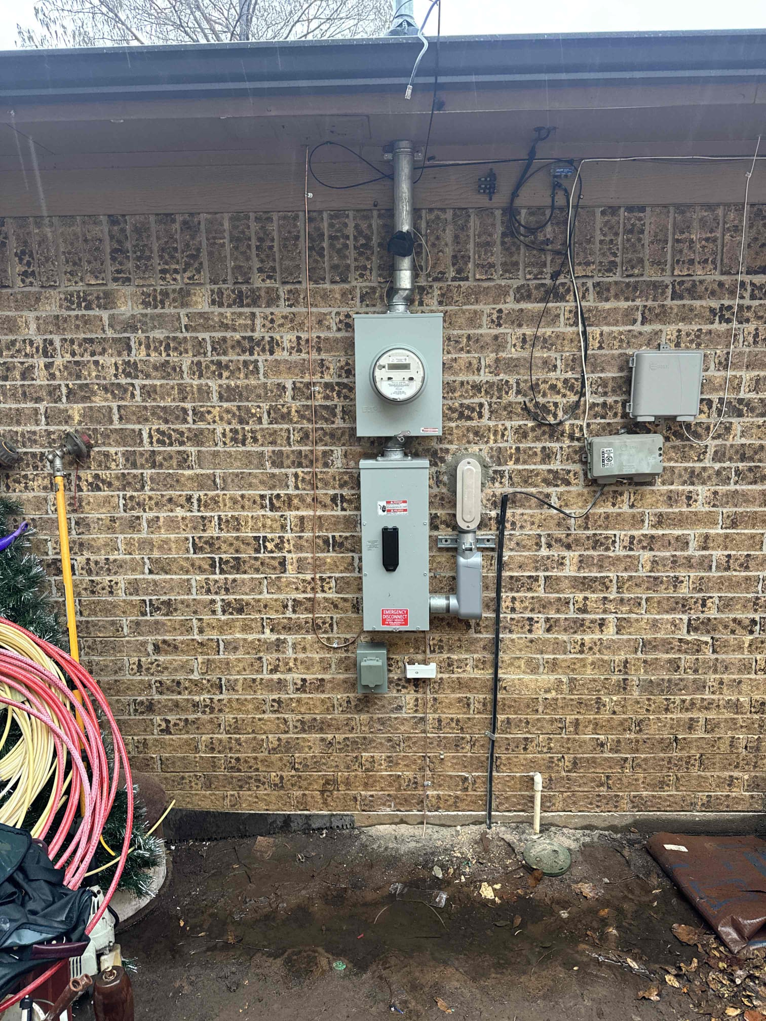 1. Replace 200 amp electrical panel (lifetime warranty) 
2. Replace 200 amp electrical meter base (lifetime warranty) 
3. Install 200 amp shut off disconnect (lifetime warranty) 
4. Install cold water ground for copper water lines 
5. Install copper ground rod 
6. City permit and inspection 
7. Install 5 GFCI outlet in wet locations 
8. Install whole home surge protection (lifetime warranty) 
9. Install 50 amp inlet outside for generator 
10. Run wire to inlet for generator 
11. Install interlock kit on panel for generator 

*$220 charge from oncore* 
*5 year minimum on everything* 

Disconnect- 9:00
Reconnect- 2:00

Friday 