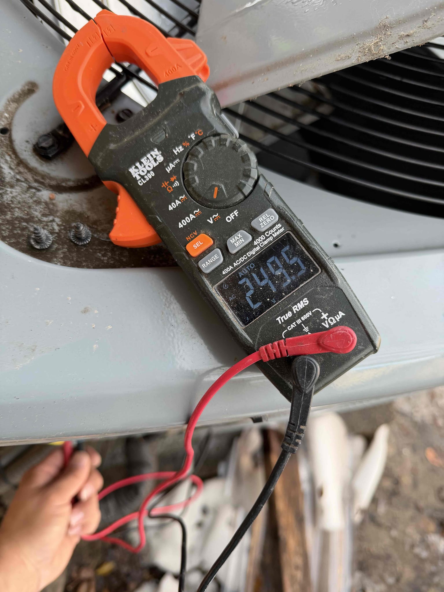 Returned and checked voltage on air handler in attic and is getting proper 120 volts, and checked voltage to condenser outside and getting proper 240 volt.  Informed customer everything is proper on electrical side and is calling ac company that installed it out to check it.  