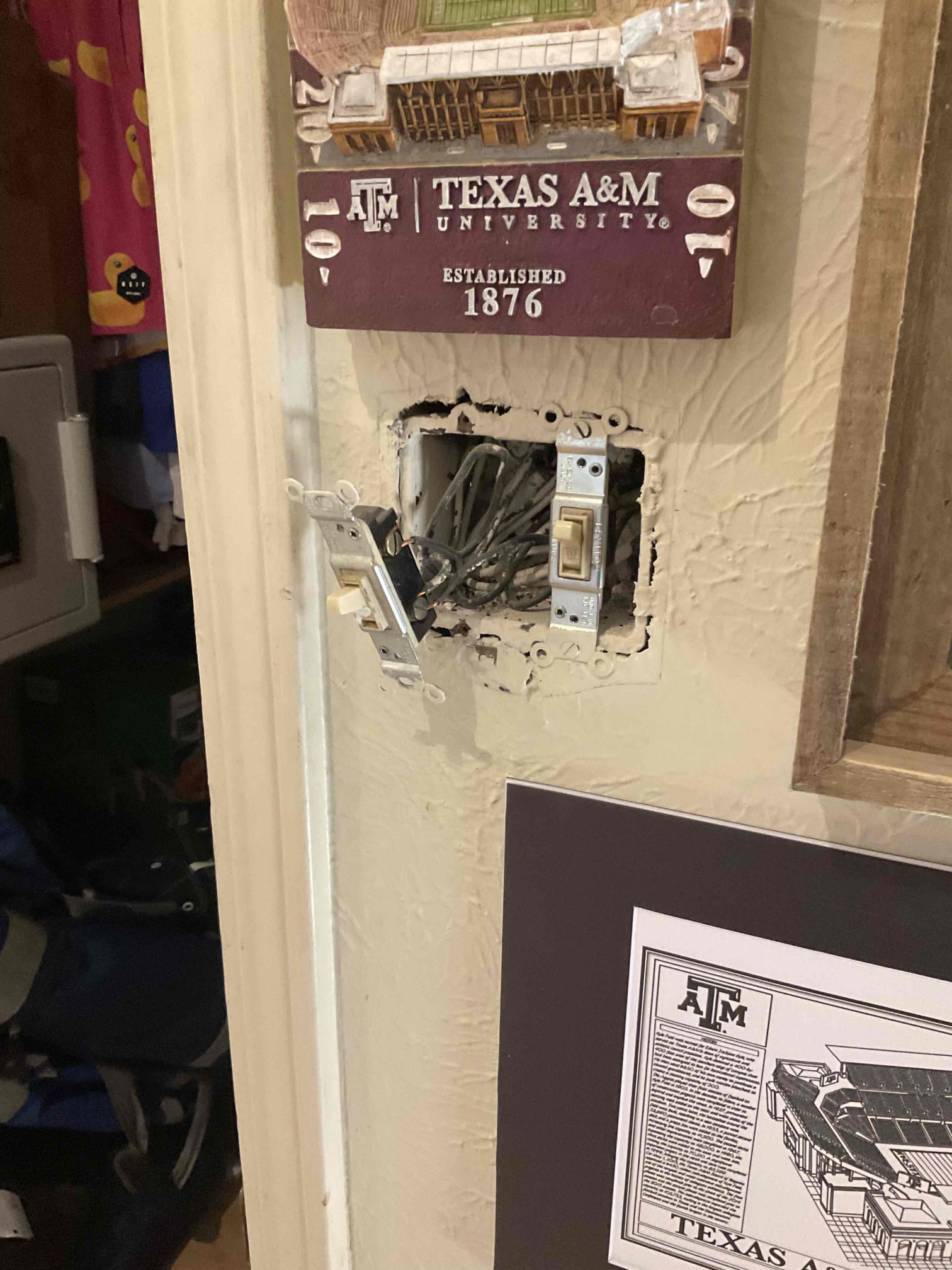 Customer called wanting a new outlet installed. Installed outlet under two gang switch box in back right office using existing wiring. Tested and working fine. Customer is happy with the installation 