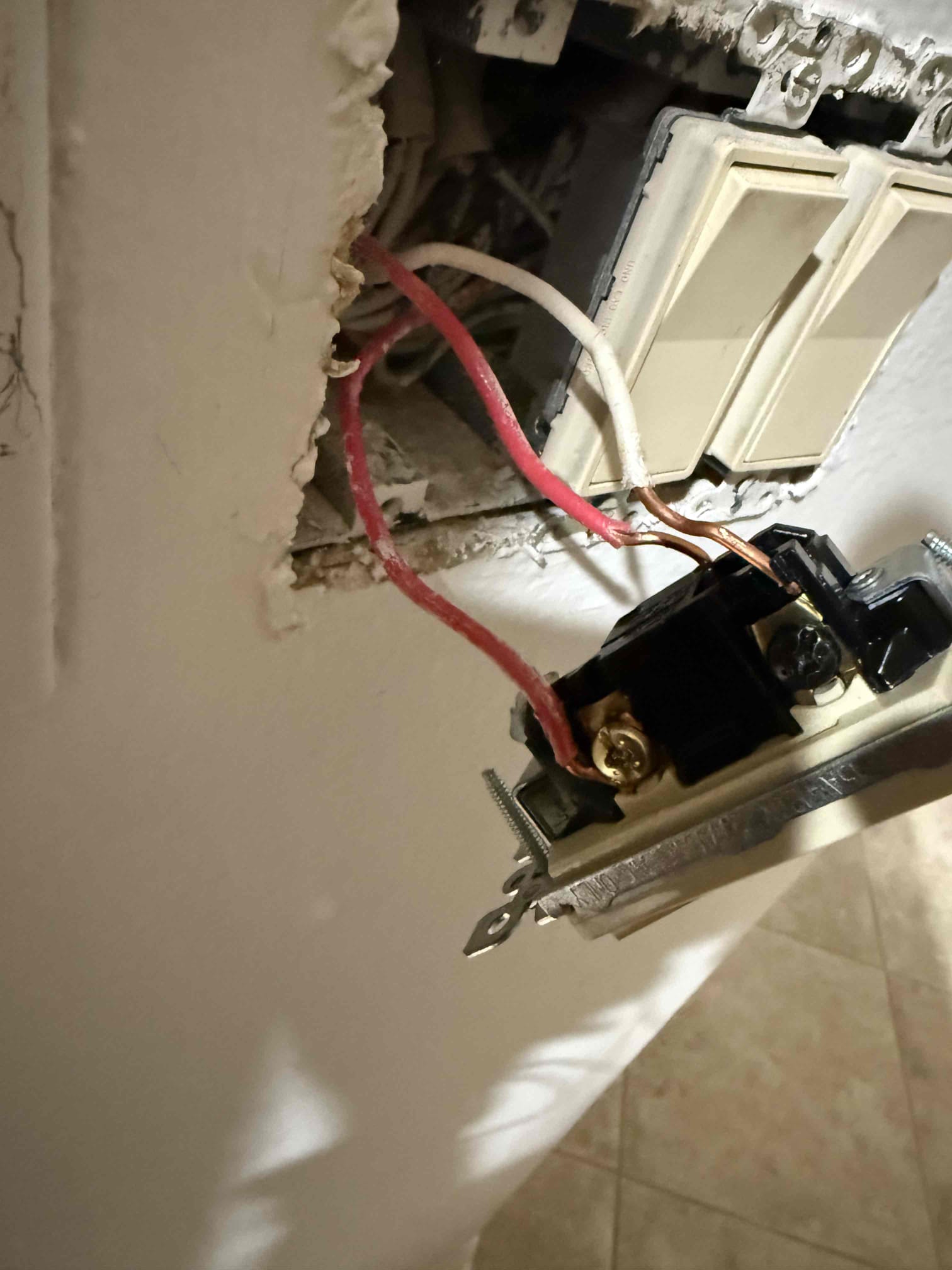 Install customer supplied switch and replaced the other 3-way switch n the living room controlling ceiling fan light. Explained to customer he will get a warranty on the back switch but not the customer supplied one. Everything is working at this time and there are no issues. 