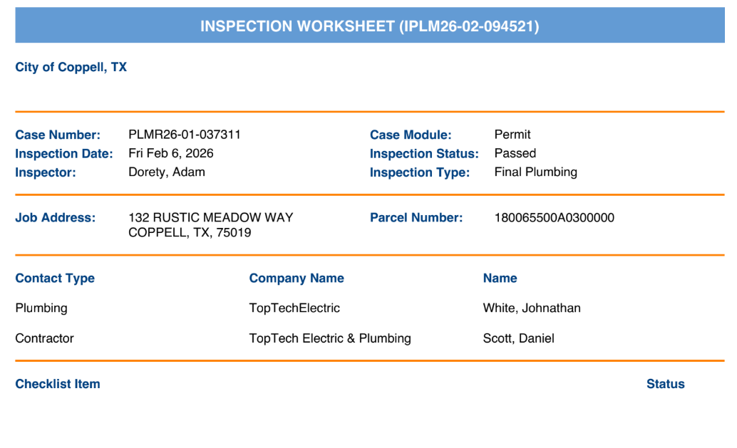 Inspector went onsite and passed the final inspection.