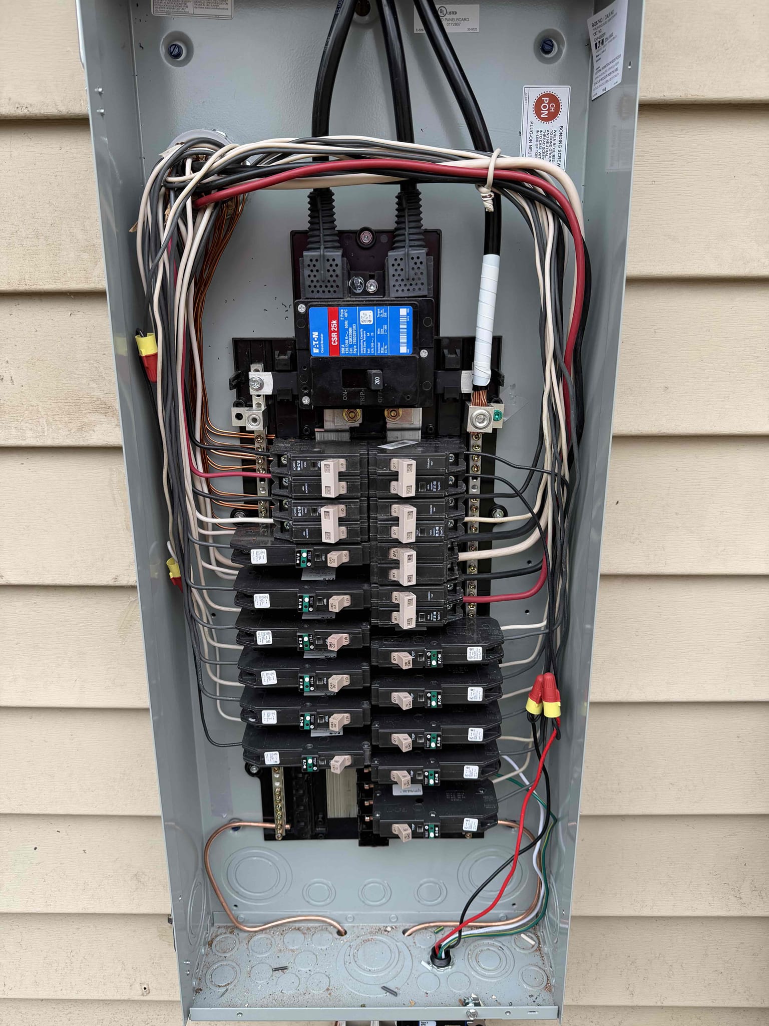 1. Pull all city permits and inspection 
2. Install overhead main electric service (lifetime warranty)
3. Install weatherproof 200 amp main breaker panel next to meter (lifetime warranty)
4. Install grounding system 
5. Install whole home surge protector - 108k amps protection w/ 75k coverage (lifetime warranty)
6. Install customer supplied battery powered smoke detectors in bedrooms and smoke/CO in hallway (free)
7. Replace all switches, outlets, GFCIs, etc. (excludes USB outlets, night light outlets and exhaust fan specific control switch)
8. Install AFCI and GFCI protection for all required circuits and locations
9. Install outlet in attic for cameras (free)
10. Change garage outlet from 1 gang to 2 gang
11. Remove hallway bathroom powered mirror and install GFCI protected clock outlet behind it and reinstall mirror

*Includes 10% discount with VIP for 1 year (electric and plumbing)
*220 charge from Oncor
*includes replacing USB outlets with customer supplied USB outlets (free)
*wil